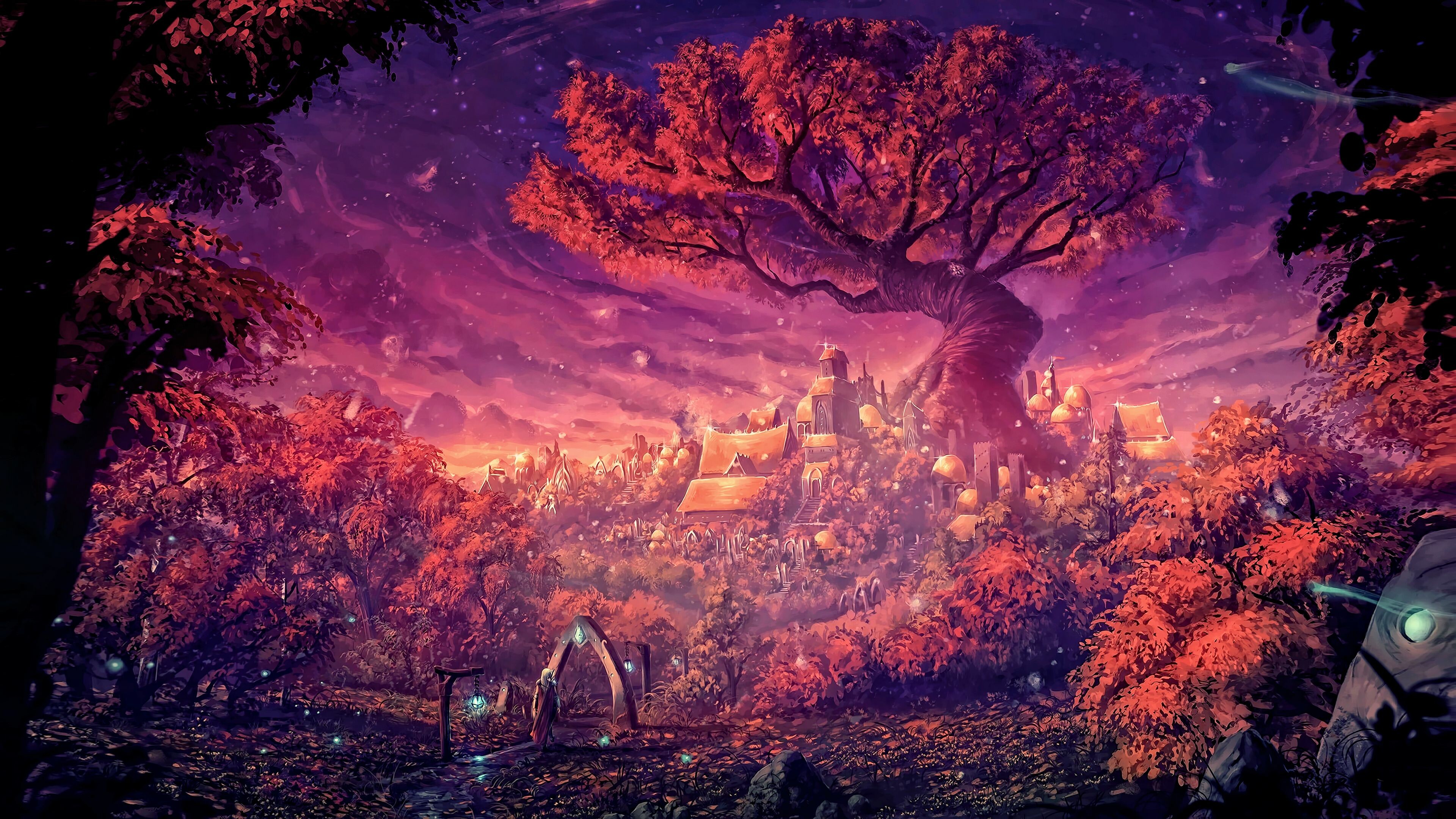 Fantasy art, Baum Wallpaper, 3840x2160 4K Desktop
