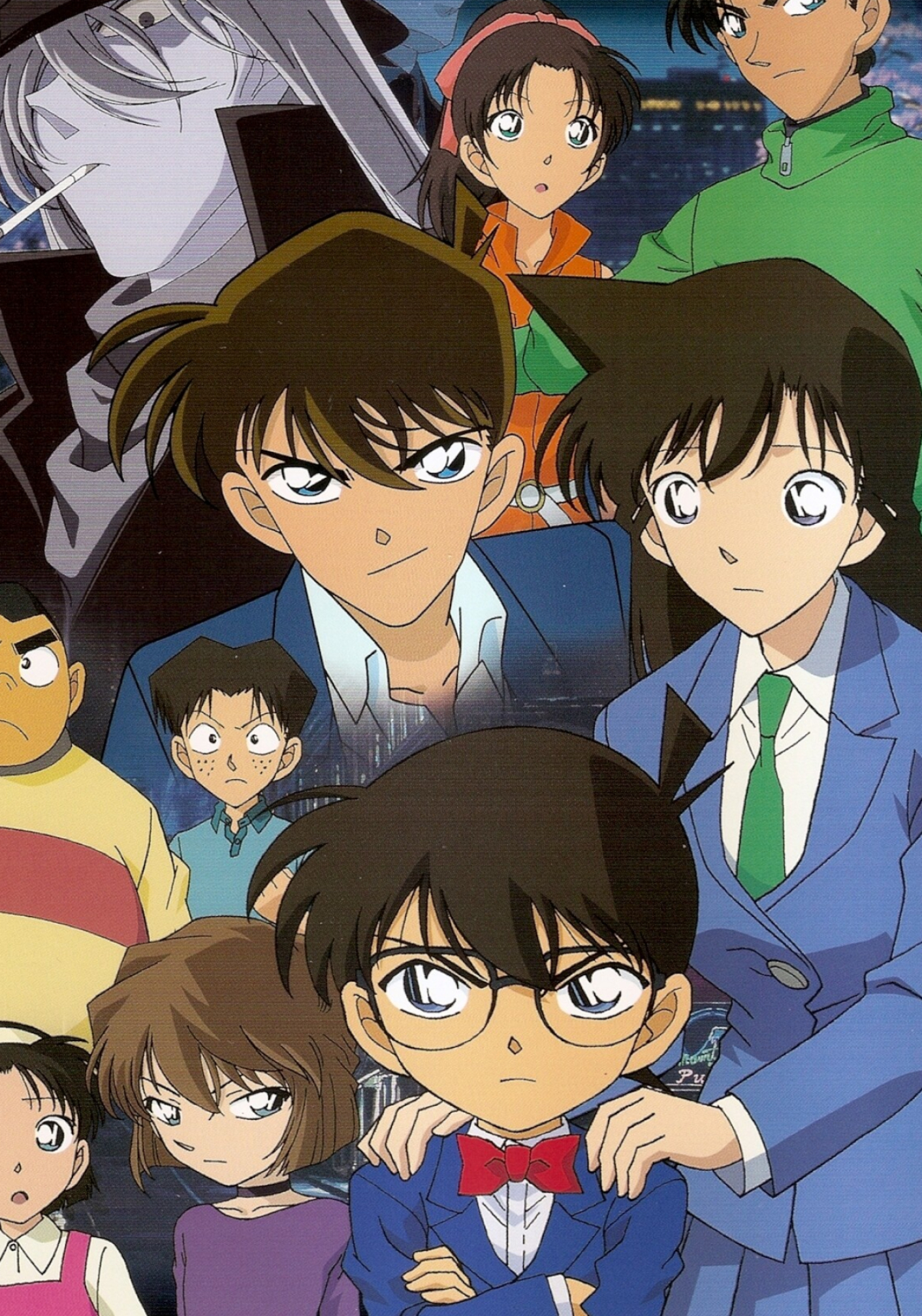 Detective Conan: Anime, Shinichi Kudo, Ran Mouri, Ayumi Yoshida, Genta Kojima. 1420x2020 HD Background.