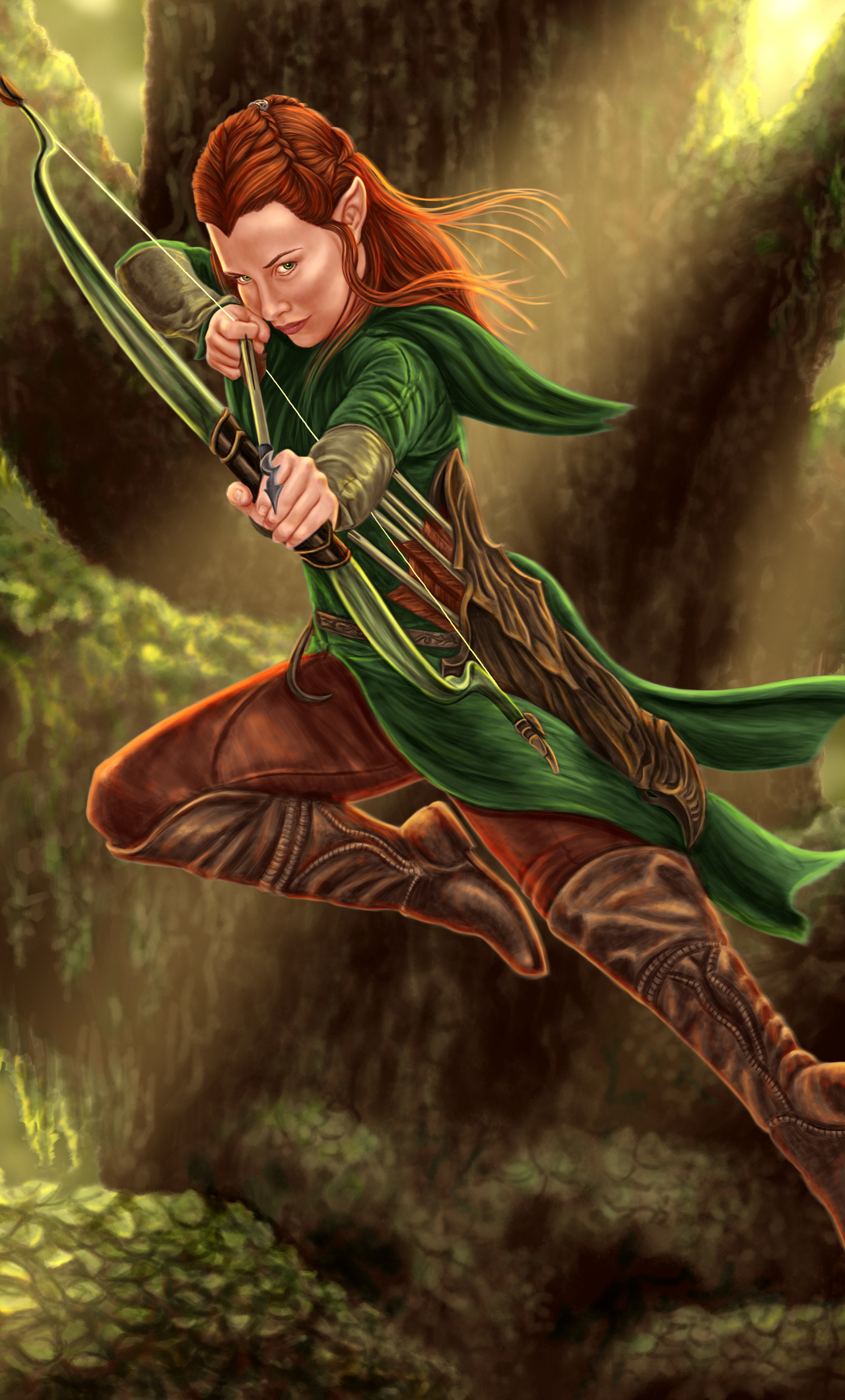Tauriel character, Movies, Hobbit series, Evangeline Lilly, 1280x2120 HD Phone