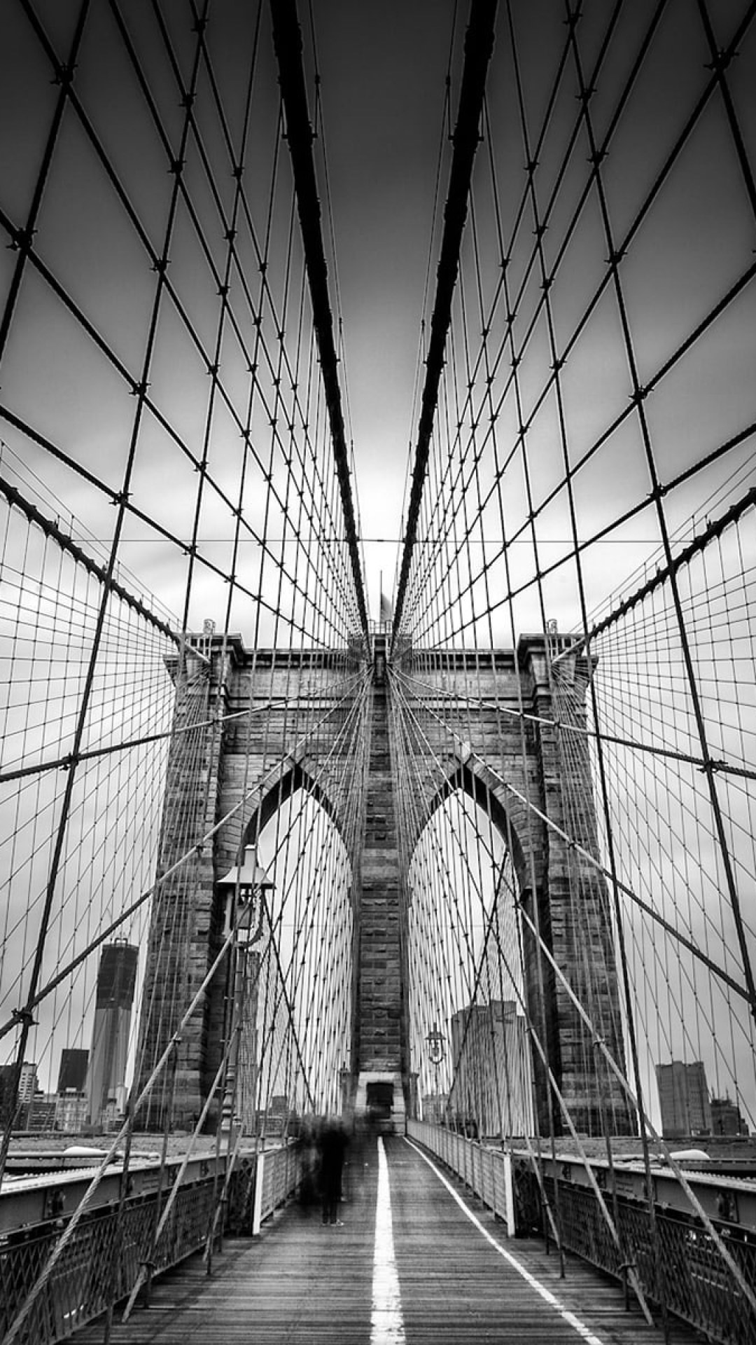 Brooklyn Bridge, Cable bridge, New York wallpaper, Urban landscape, 1080x1920 Full HD Phone