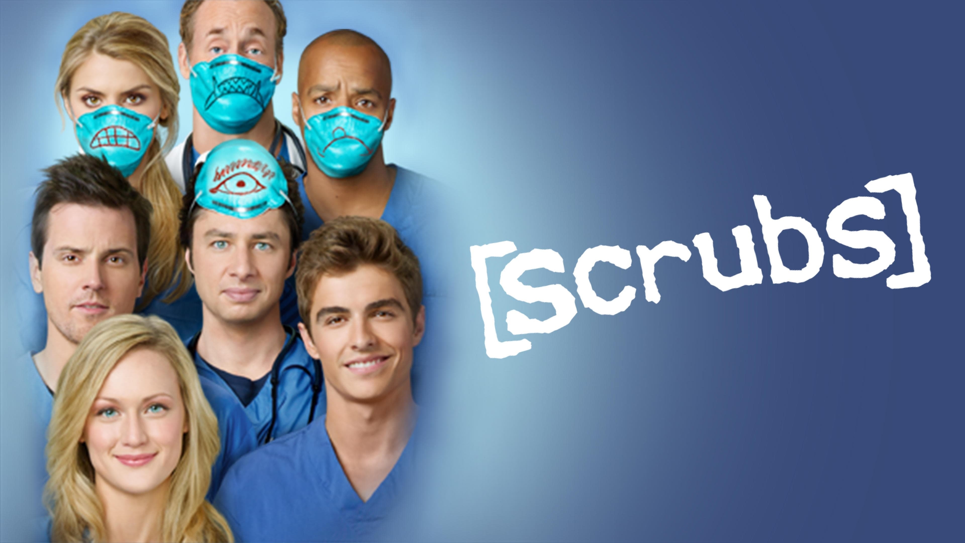 Scrubs (TV Series): Season 9, Denise Mahoney, Lucy Bennett, Drew Suffin, Cole Aaronson, Christopher Turk. 3840x2160 4K Background.