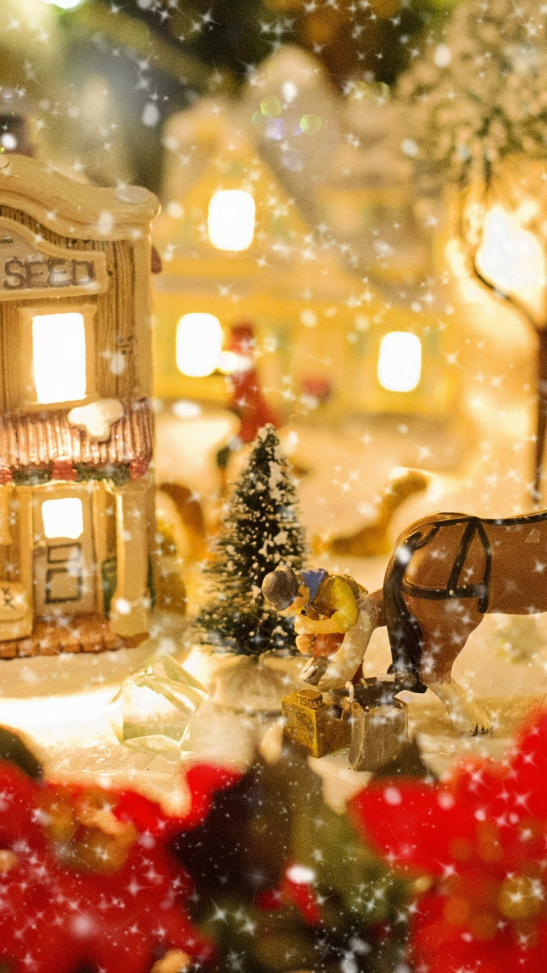 Christmas Village, Holiday lights, Widescreen wallpapers, Baltana, 1080x1920 Full HD Phone