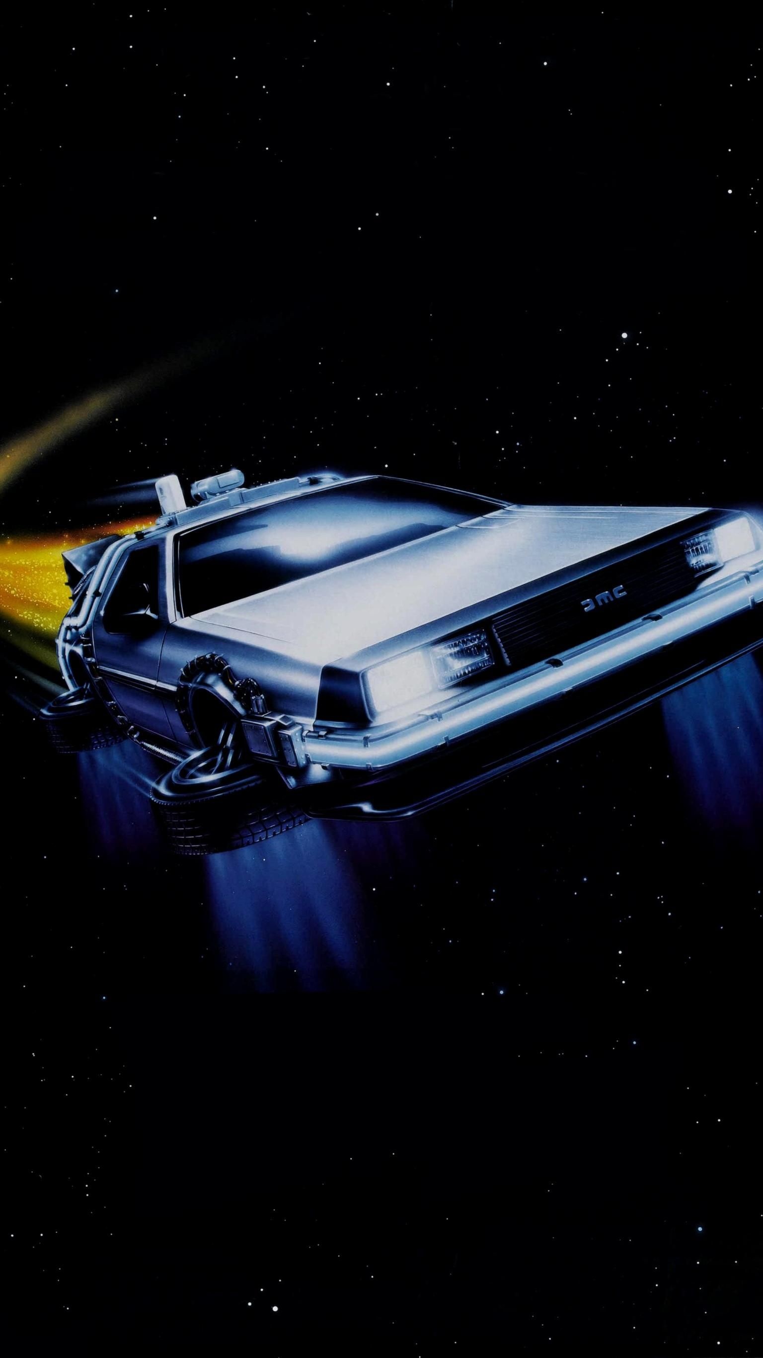 Back to the Future: A time-traveling DeLorean automobile, Part II (1989). 1540x2740 HD Wallpaper.
