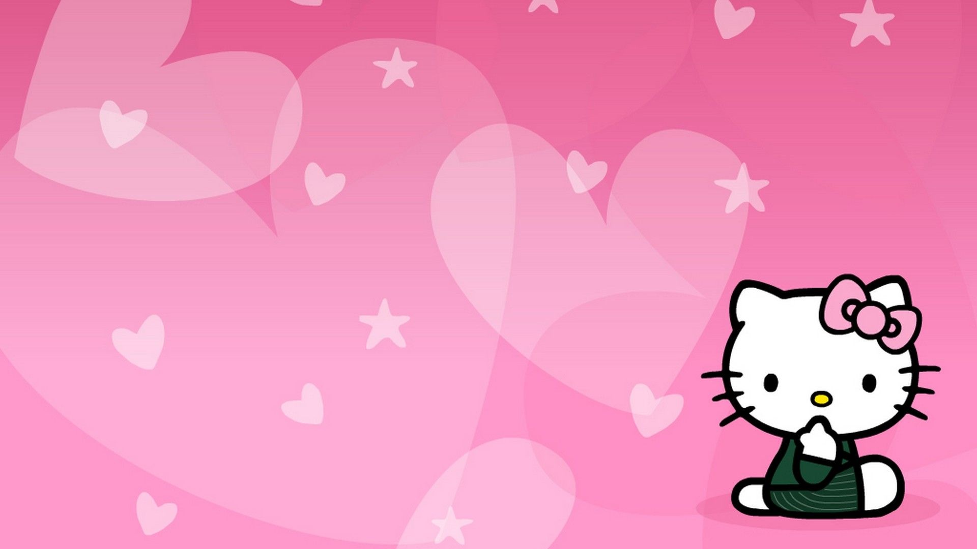 Hello Kitty: A gijinka, an anthropomorphism or personification of a Japanese Bobtail cat. 1920x1080 Full HD Wallpaper.