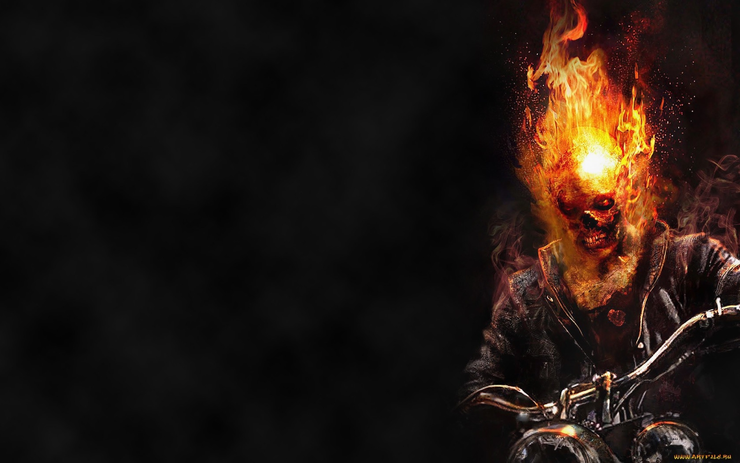 Ghost Rider, Menacing presence, Dark aesthetics, Wallpaper art, 2560x1600 HD Desktop