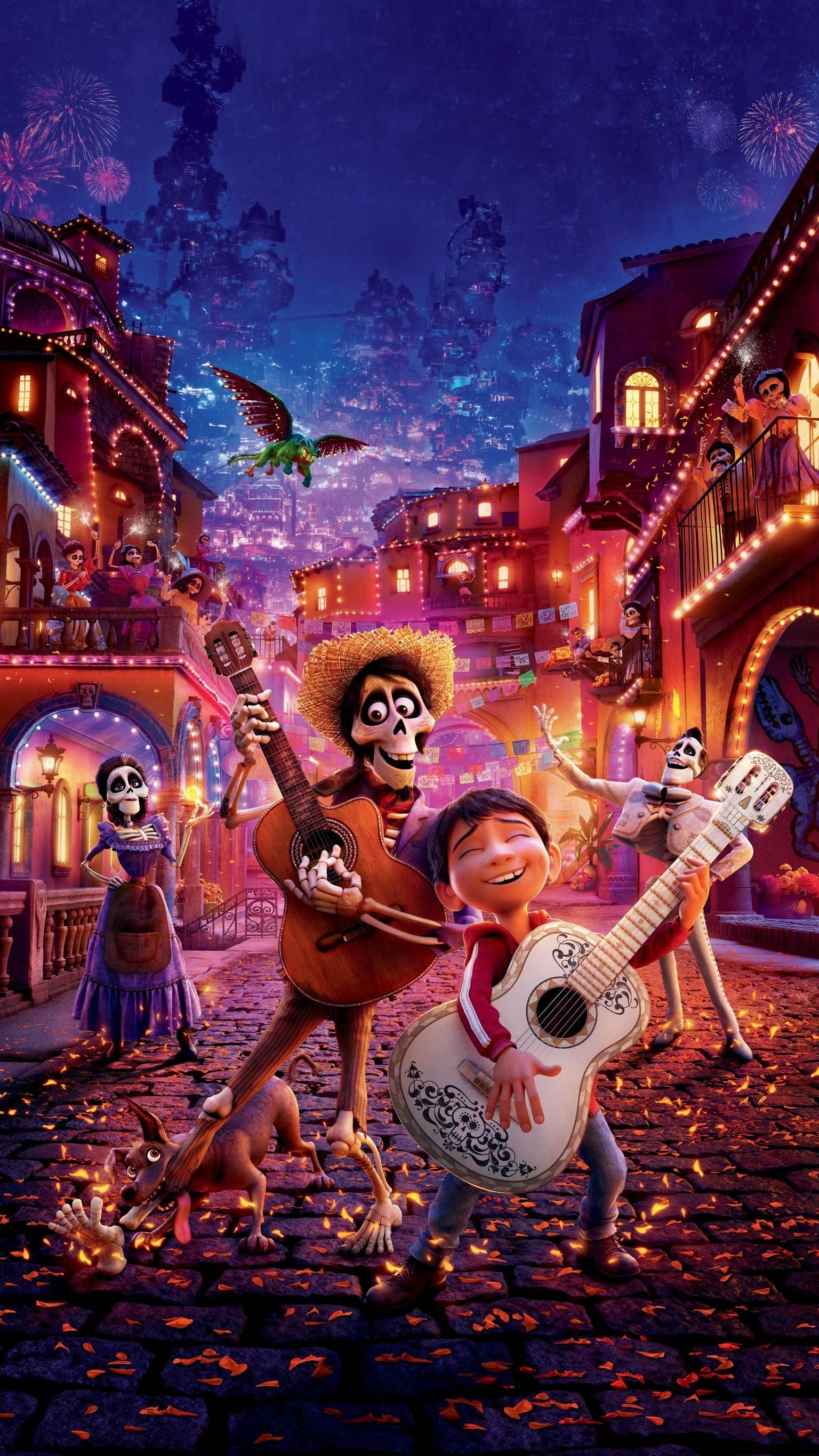 Coco Pixar wallpapers, Stunning 4K HD, Vibrant Pixar backgrounds, Music-filled adventure, 1540x2740 HD Handy