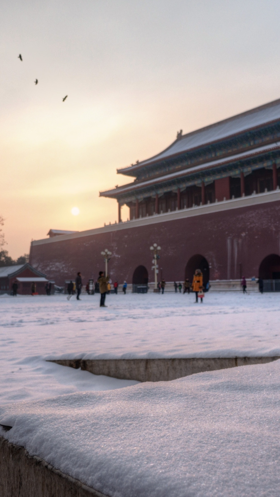 Winter morning, Forbidden City, 4K wallpaper, Explore Beijing, 1080x1920 Full HD Phone