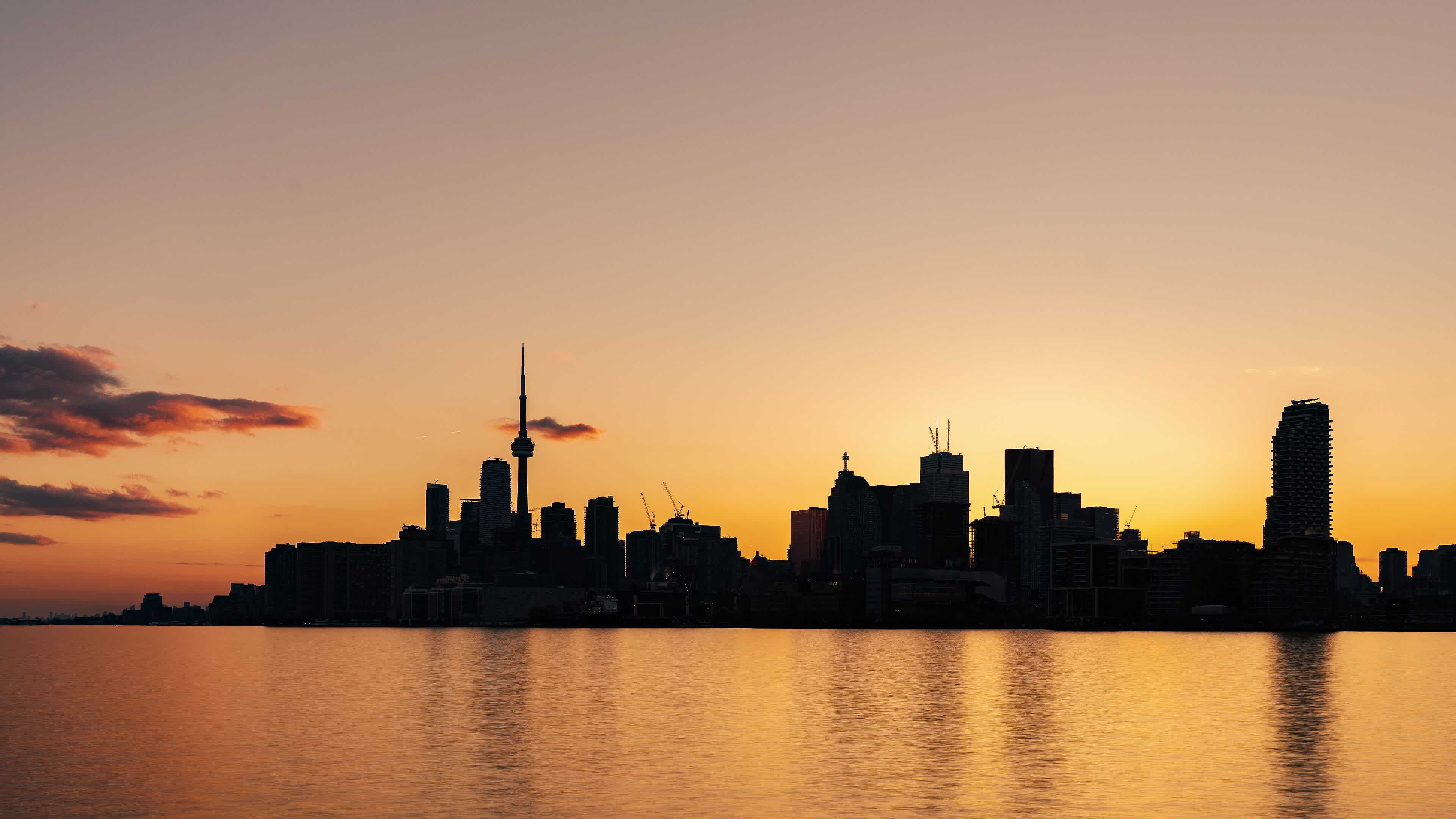 Toronto Skyline, Timelapse sequence, Day to night transition, Captivating cityscape, 3840x2160 4K Desktop
