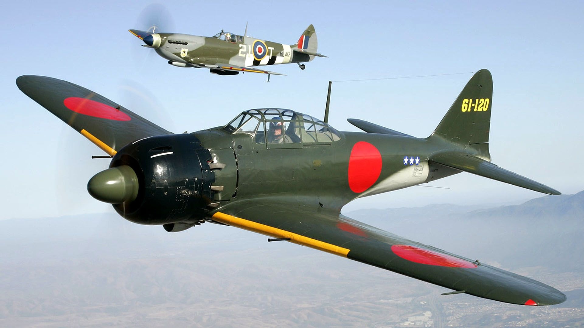 Mitsubishi A6M Zero, WWII aircraft, Aircraft art, Japanese military, 1920x1080 Full HD Desktop