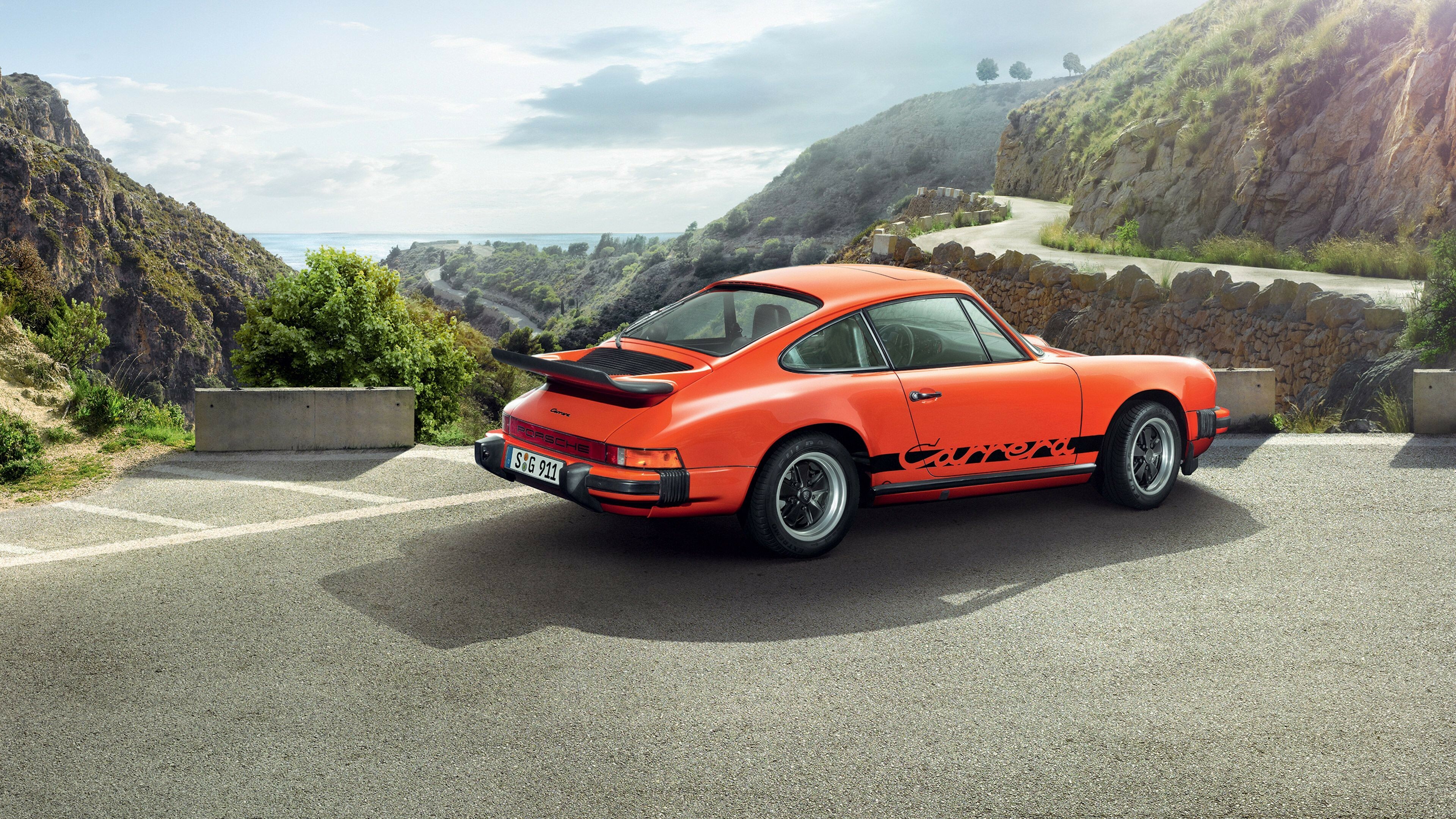Porsche 911: The engines were air-cooled until the introduction of the 996 series in 1998, Carrera. 3840x2160 4K Wallpaper.