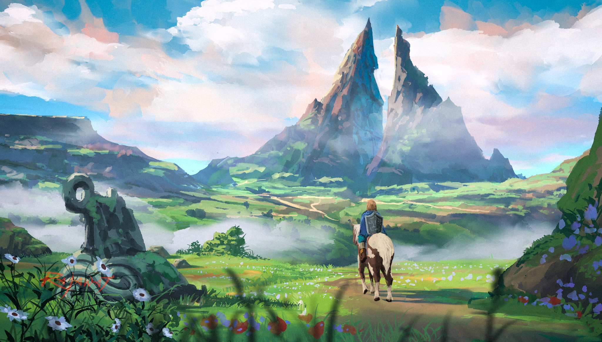 Popular backgrounds, Zelda Breath of the Wild, Majestic landscapes, 2050x1170 HD Desktop