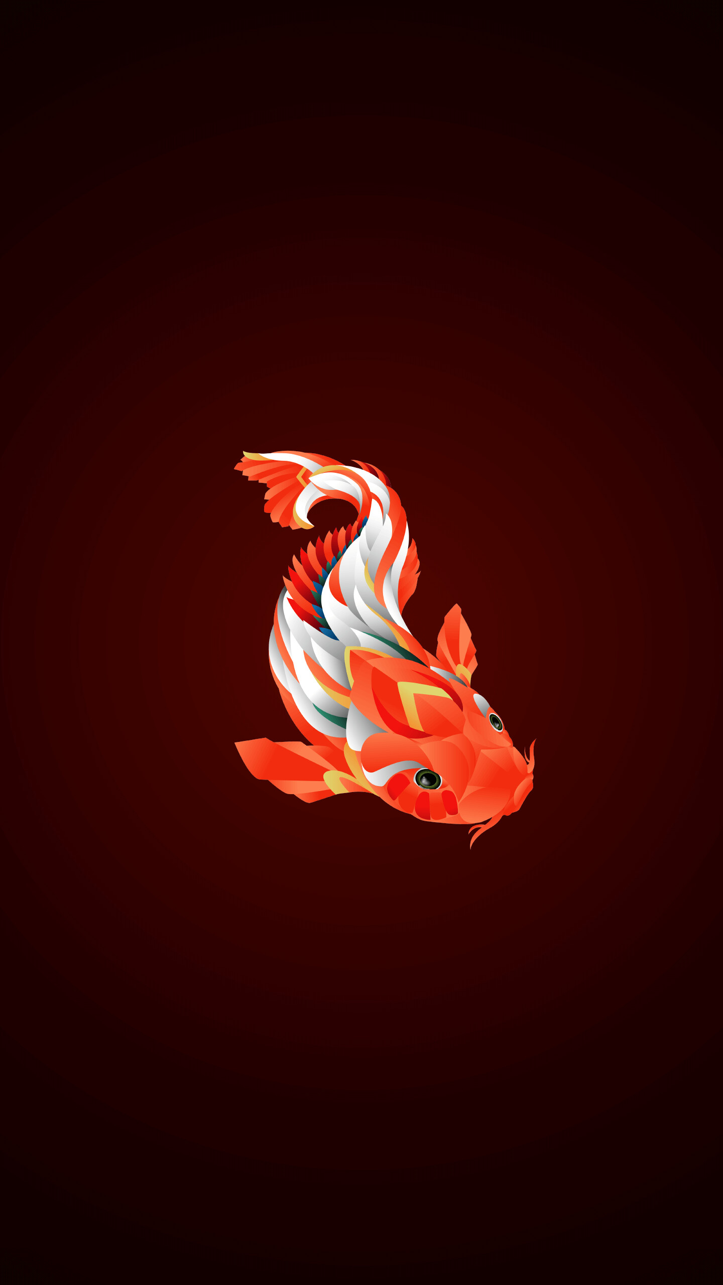 Fish: Koi, Aquatic species. 1440x2560 HD Background.