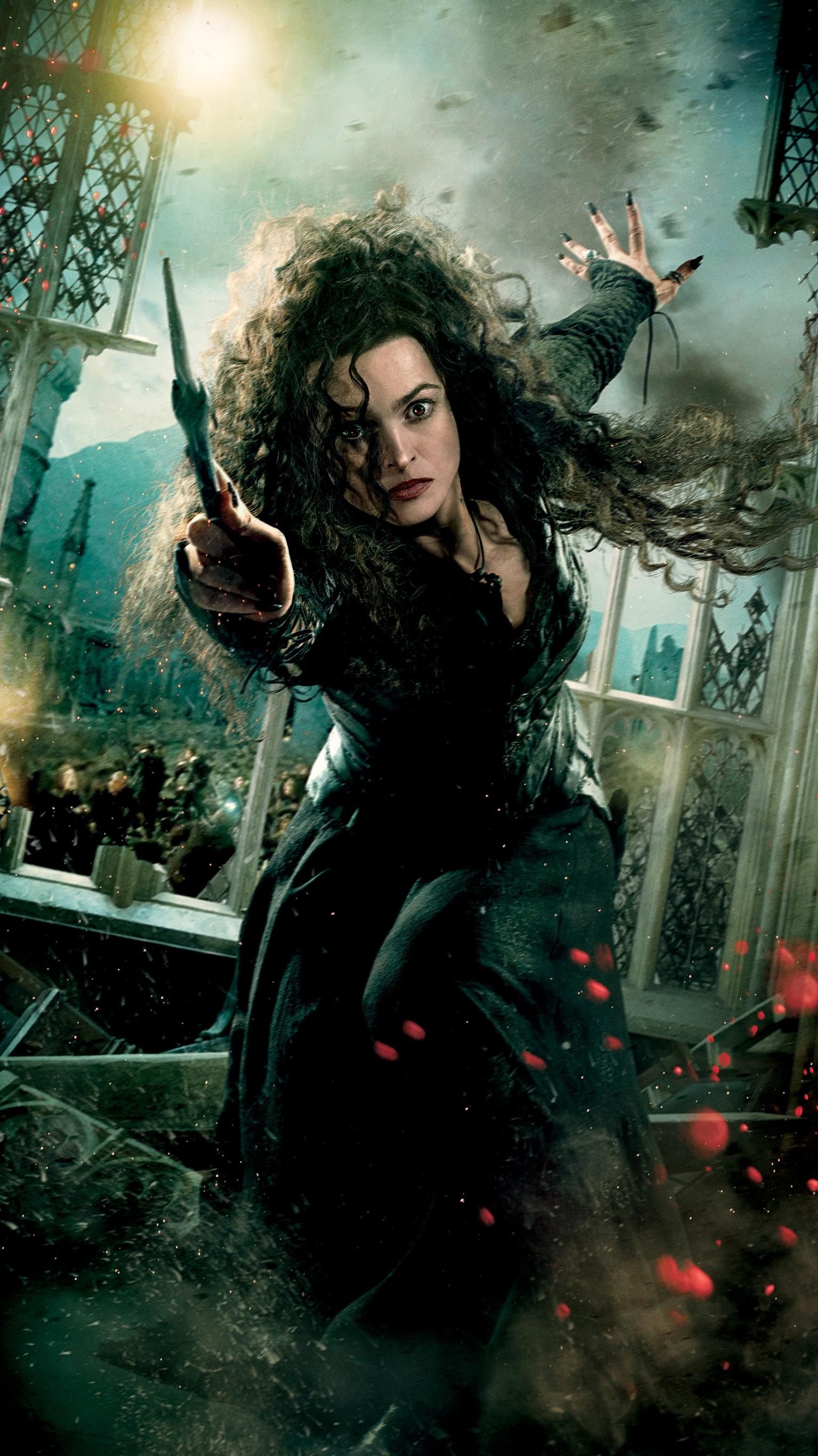 Bellatrix Lestrange, Deathly Hallows part 2 phone wallpaper, Powerful female characters, 1540x2740 HD Handy