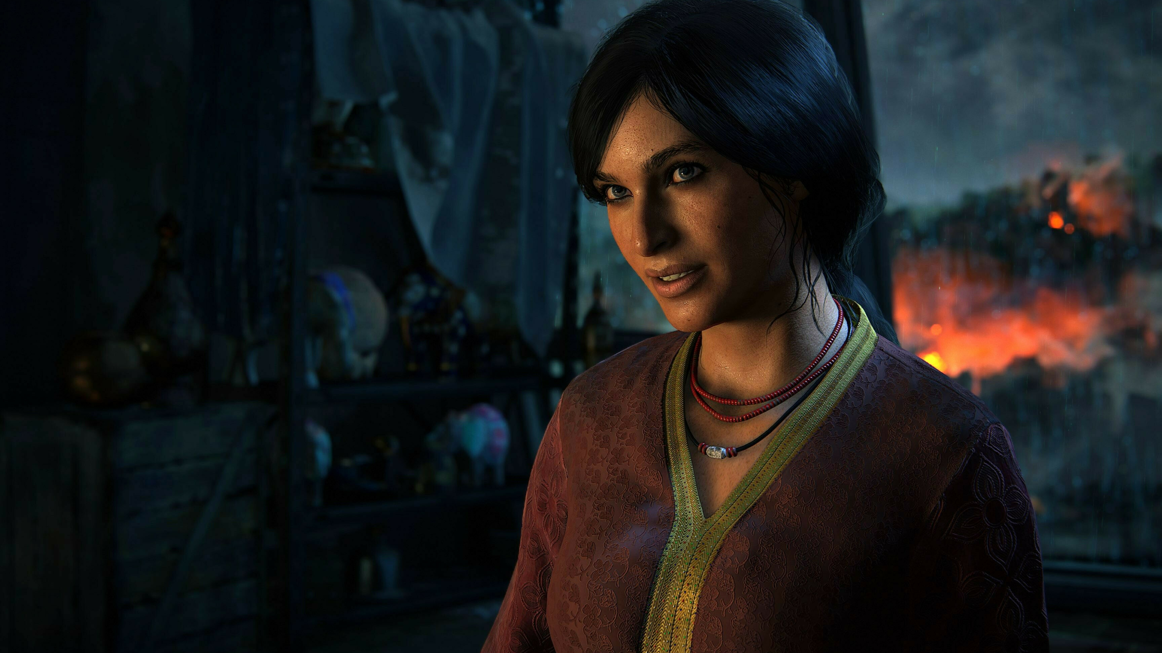 Uncharted: Players control Chloe Frazer, who seeks the Tusk of Ganesh in the Western Ghats mountain ranges of India, with the help of ex-mercenary Nadine Ross, and prevent a ruthless warlord and his army of insurgents from igniting a civil war in the country. 3840x2160 4K Wallpaper.