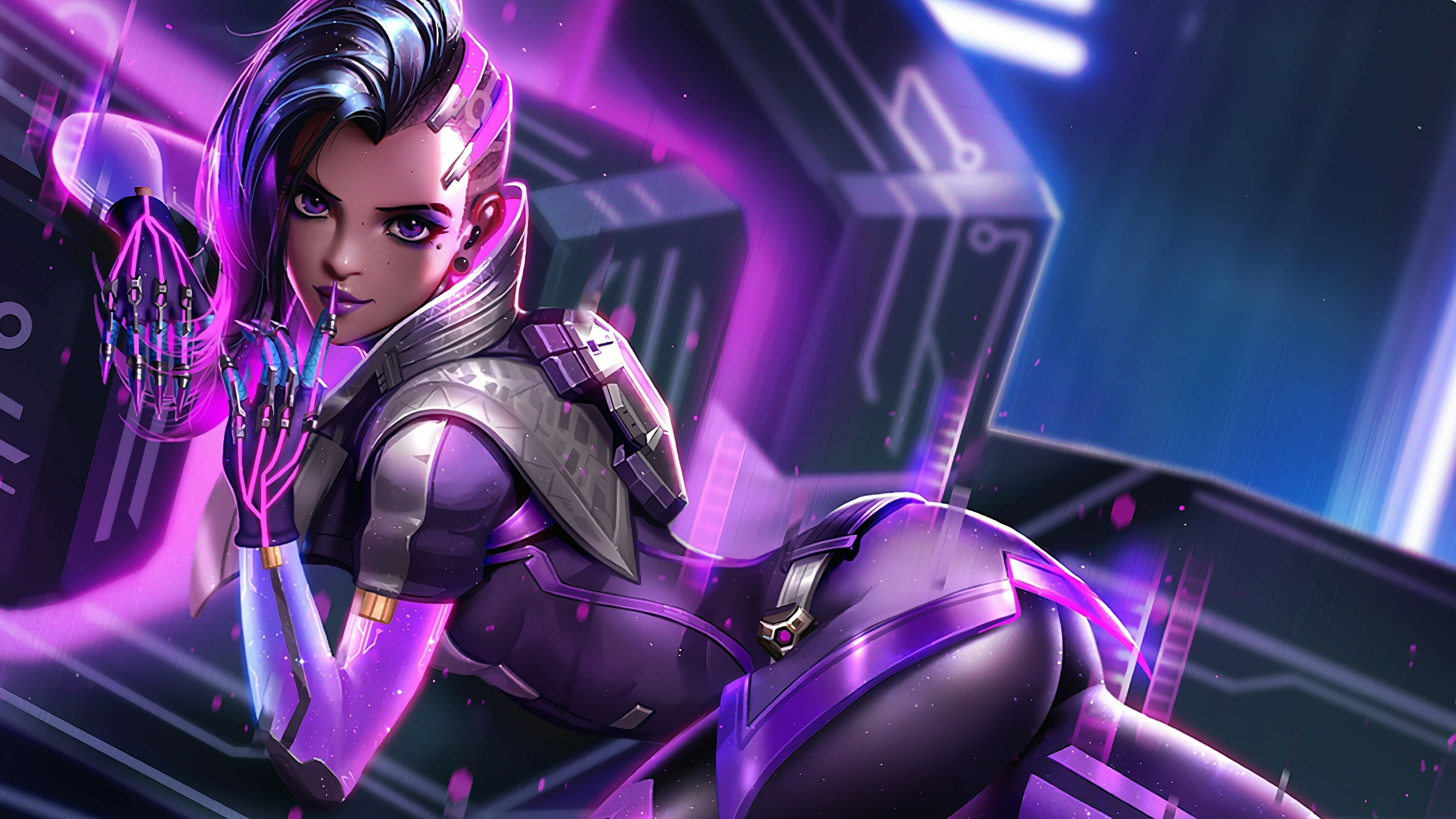 Overwatch: Sombra, Olivia Coloma, A powerful infiltrator. 3840x2160 4K Background.