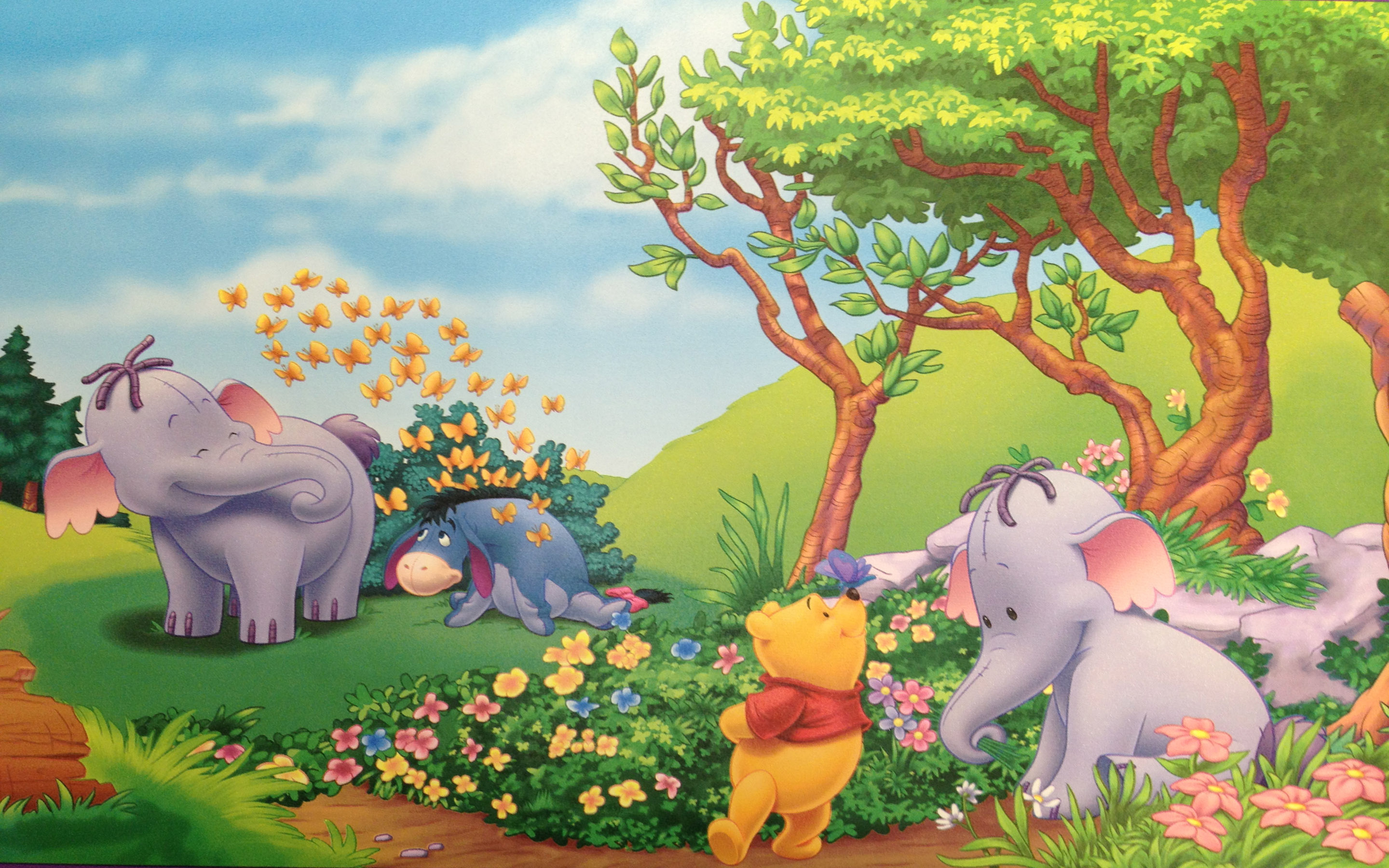 Winnie the Pooh, Eeyore, elephant, Heffalump, 2880x1800 HD Desktop