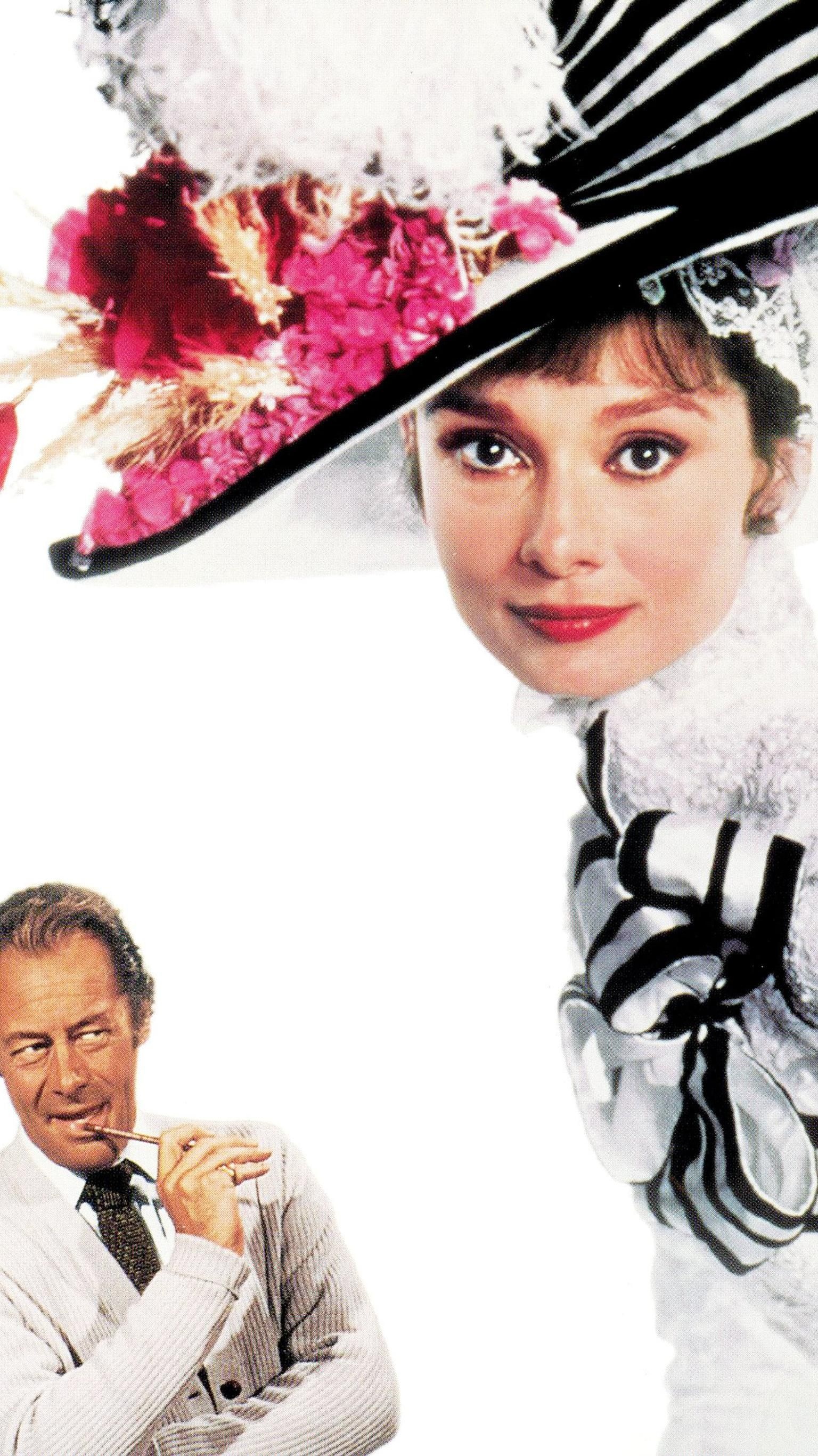 My Fair Lady, Classic musical, Eliza Doolittle, Audrey Hepburn, 1540x2740 HD Phone