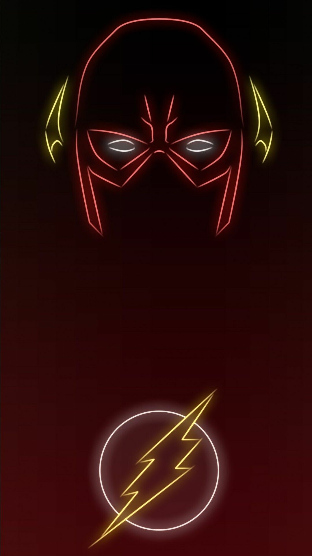 Flash (DC): Comics character, The power of super speed, Neon light. 1080x1920 Full HD Wallpaper.