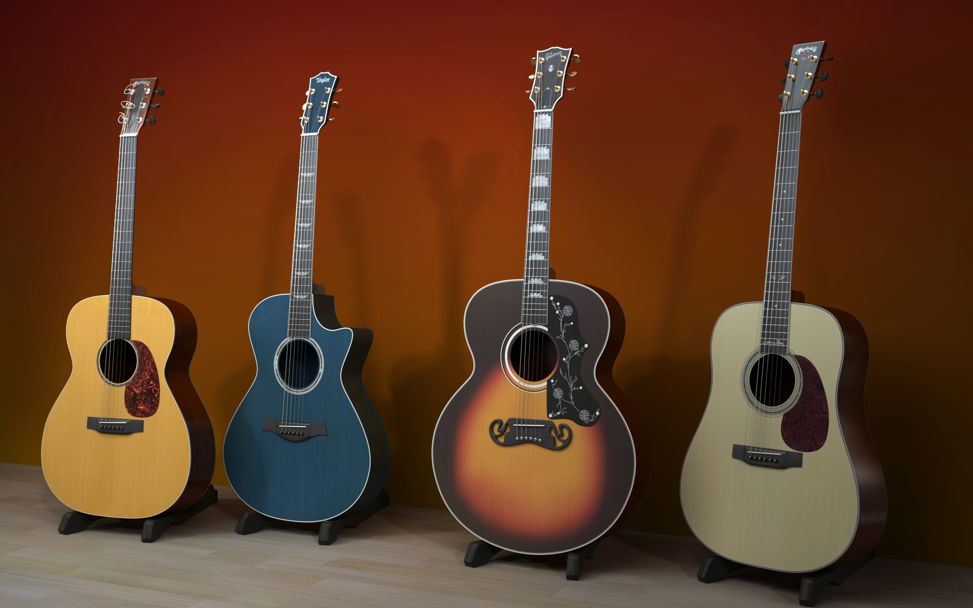 Guitar: A musical instrument with six strings and a long neck, A stringed plucking instrument. 1920x1200 HD Wallpaper.