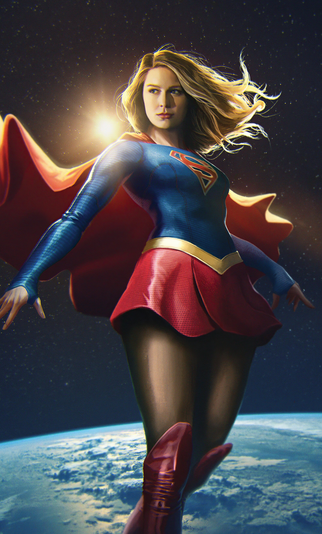 Supergirl in Central City, Superhero iPhone 6, HD 4K wallpapers, 1280x2120 HD Handy