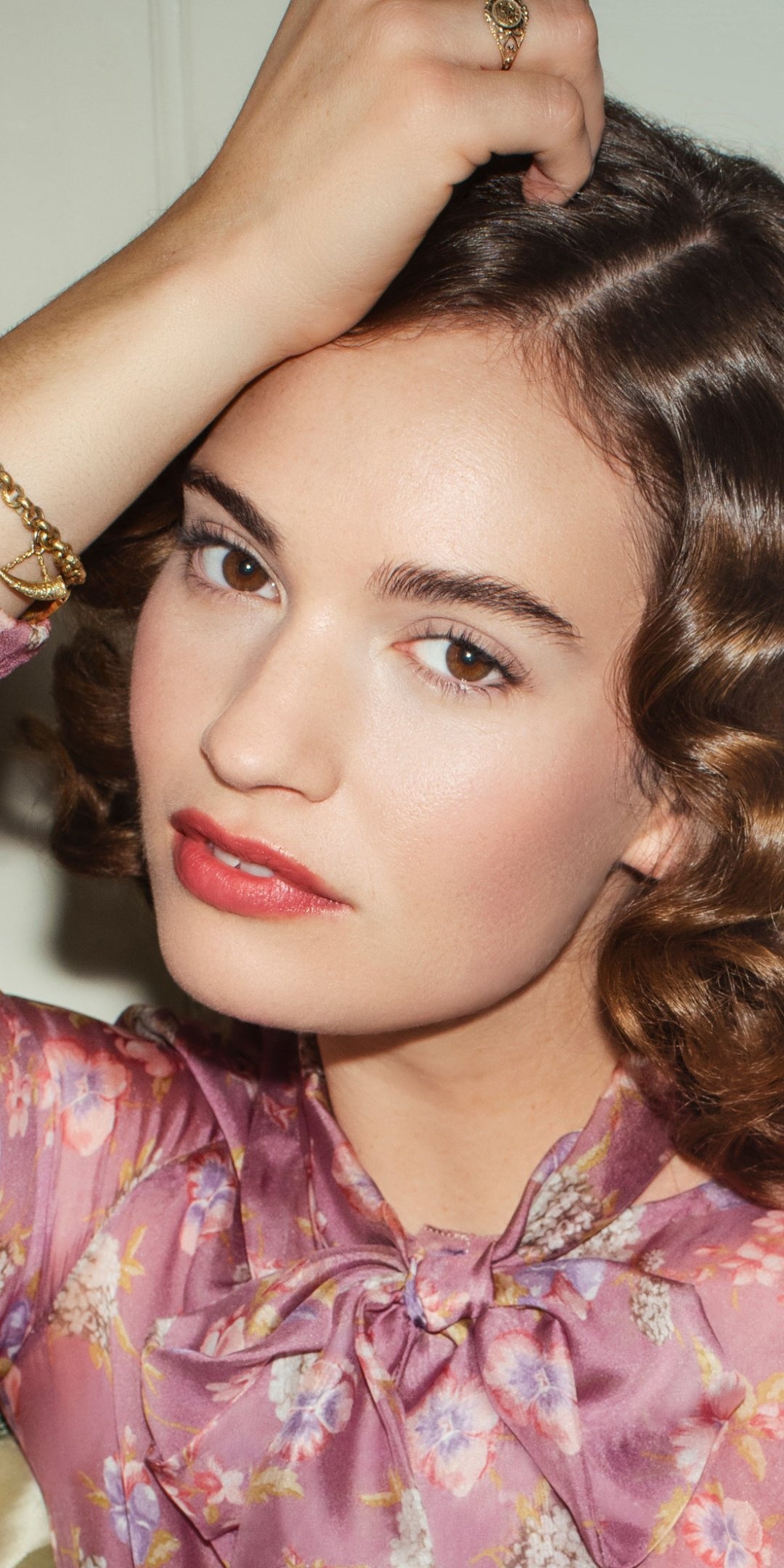 Lily James, Hollywood talent, Rising star, Alluring beauty, 1080x2160 HD Handy