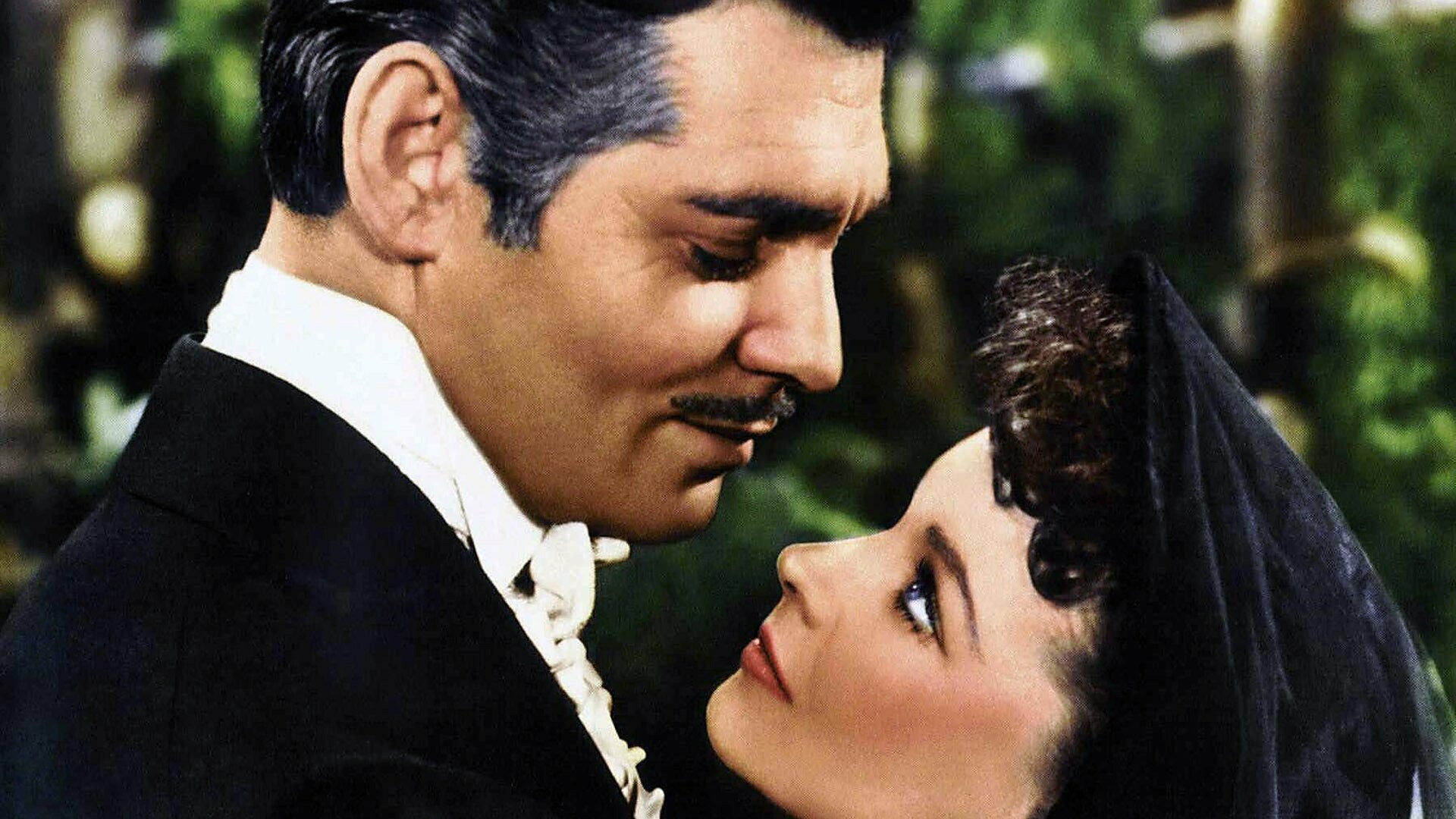 Gone with the Wind: American epic film, released in 1939, Leigh and Gable. 1920x1080 Full HD Background.