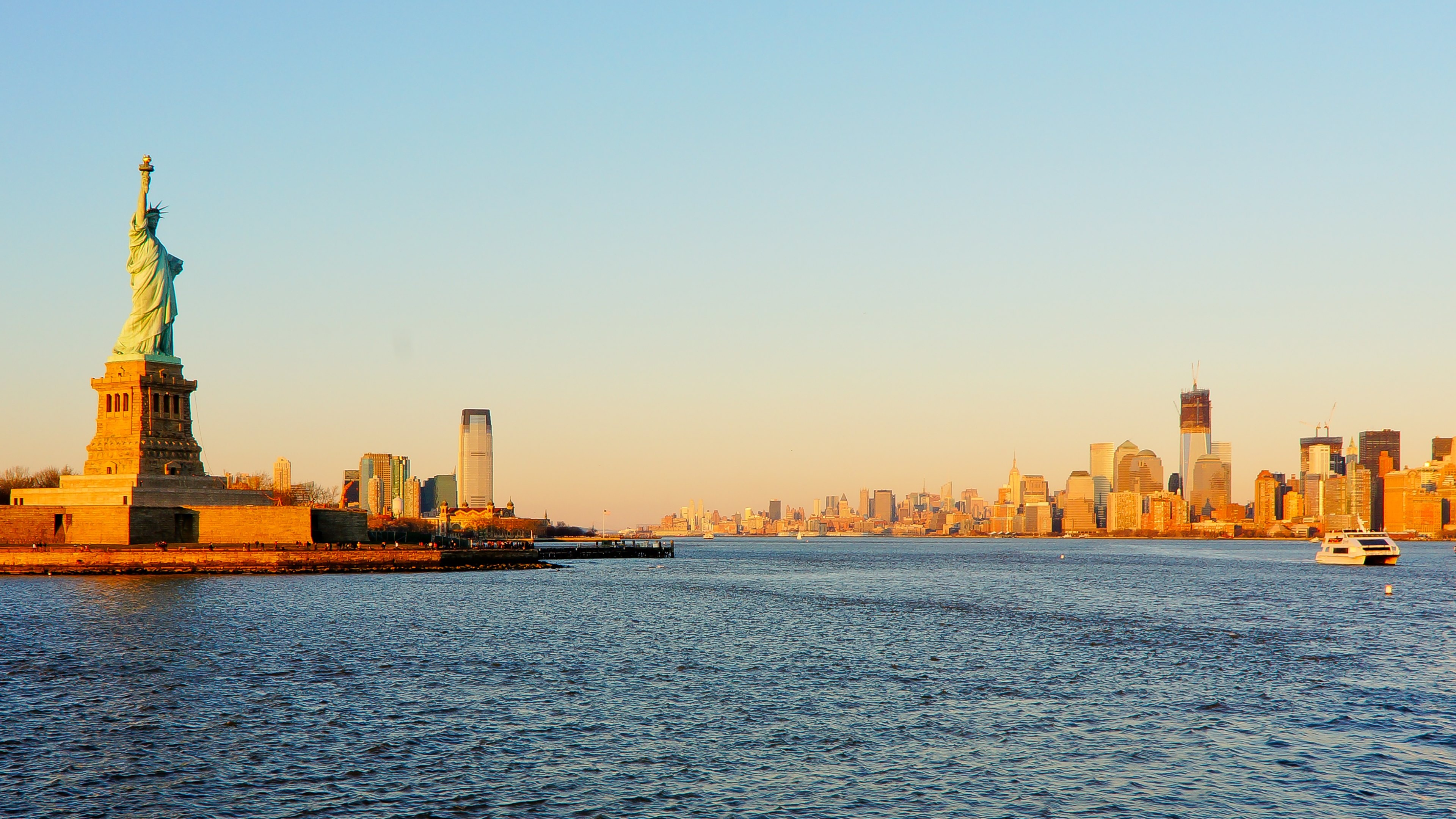 New York: Statue of Liberty, Liberty Island. 3840x2160 4K Background.