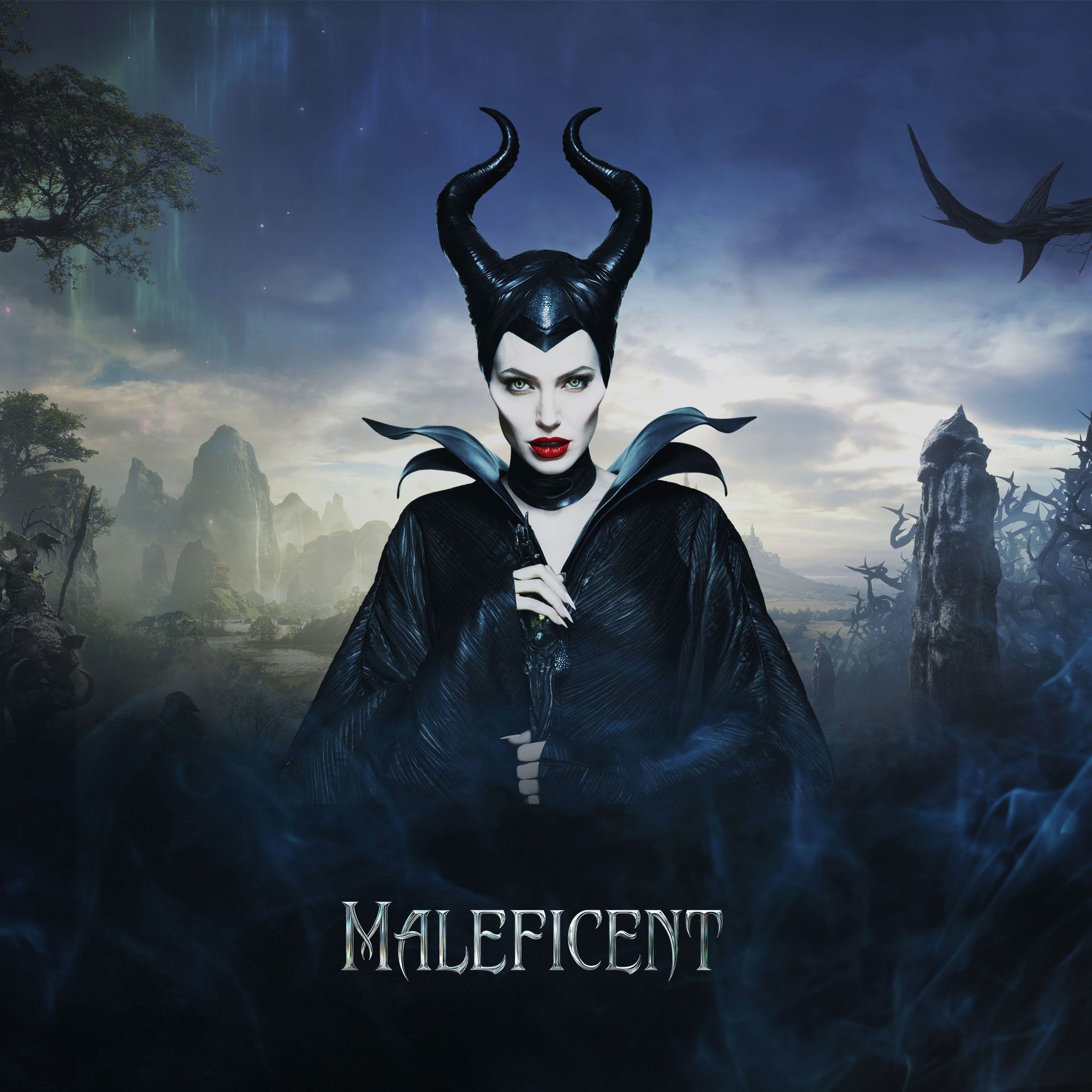 Maleficent movie wallpapers, Dark fantasy, Angelina Jolie, Captivating beauty, 2050x2050 HD Handy