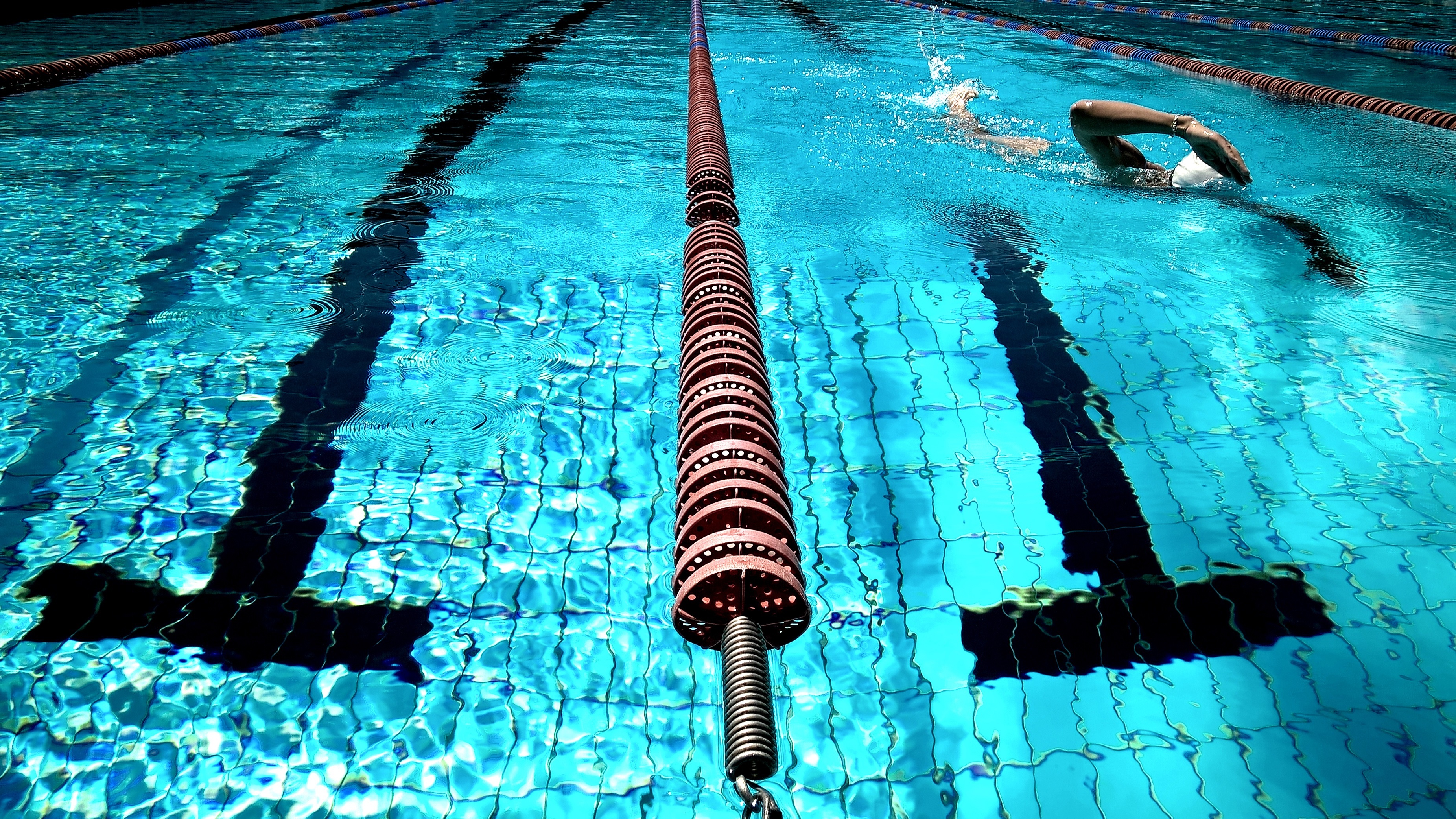 Swimming: The lane line, Used to absorb waves and create separate race lanes. 3710x2090 HD Wallpaper.