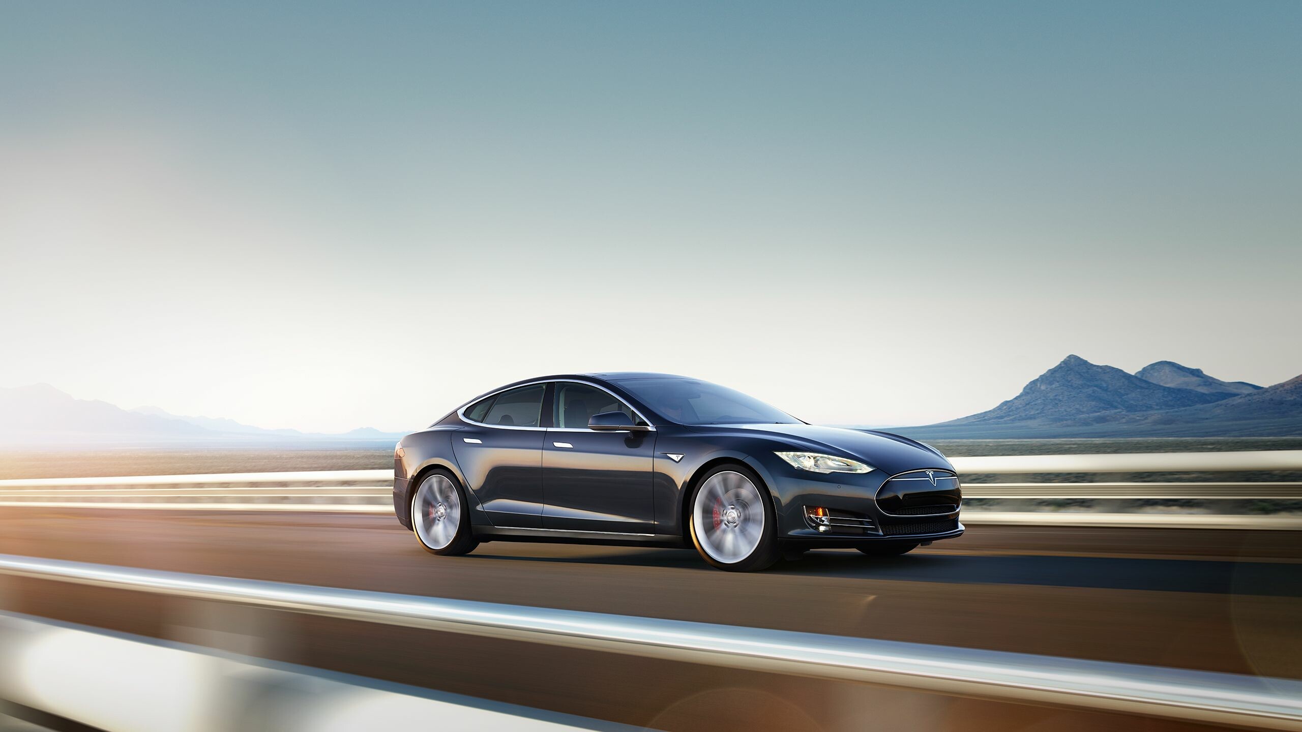 Tesla Model S: Electric 4-door hatchback, A vehicle with no gasoline or diesel engine to help power the car. 2560x1440 HD Background.