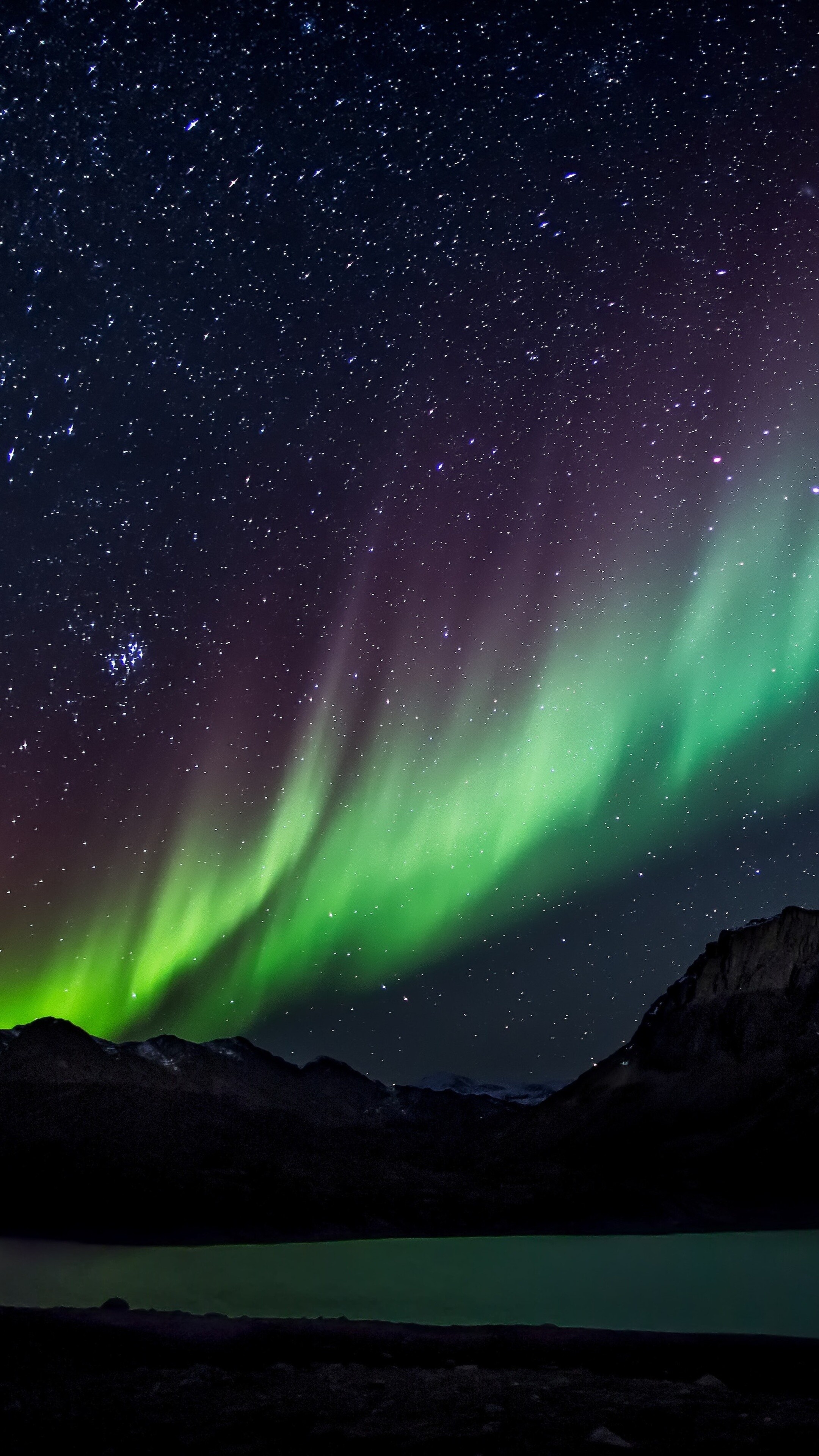 Aurora Borealis: Beautiful light shows in the sky, Atmospheric phenomenon. 2160x3840 4K Wallpaper.