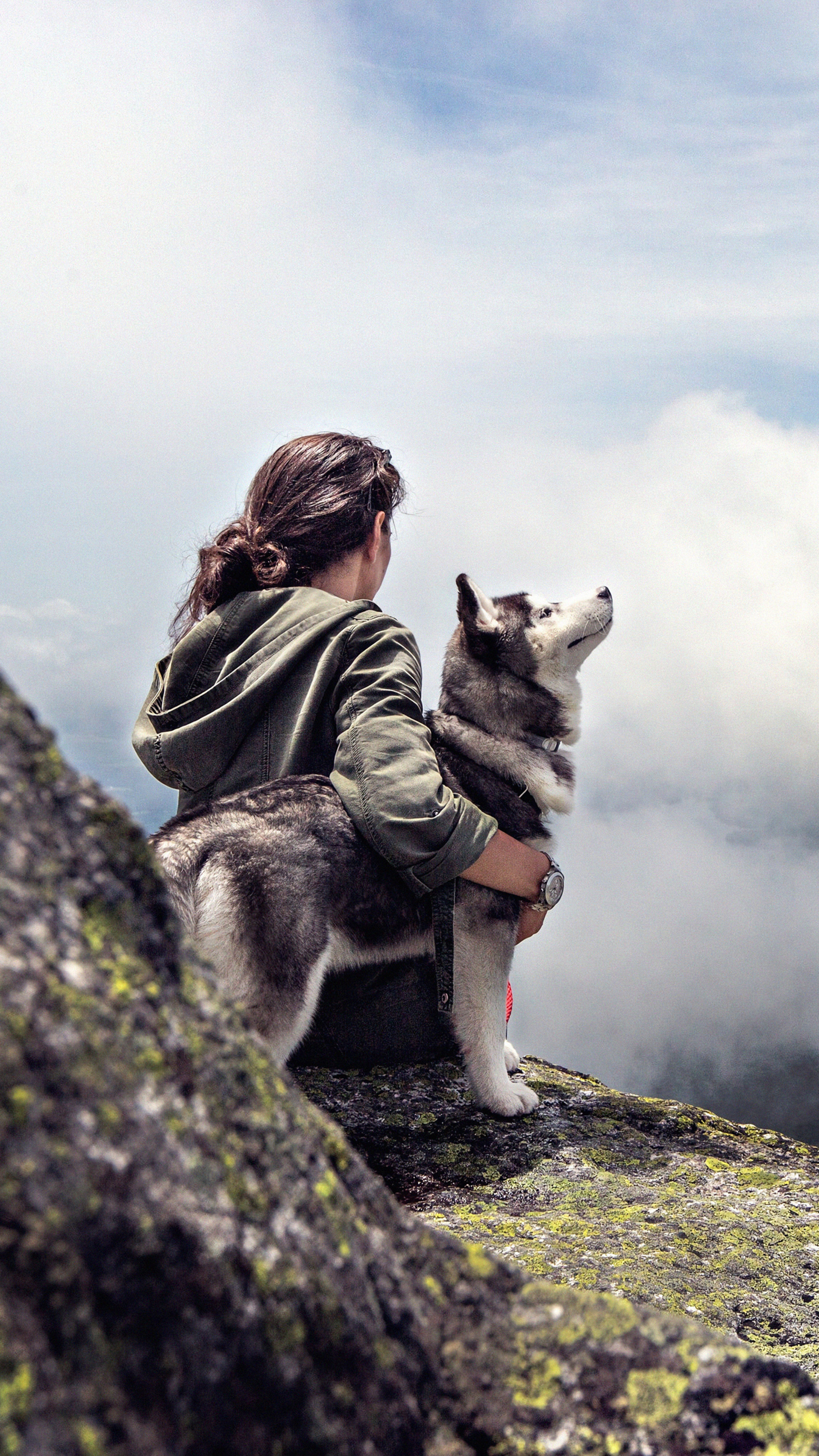 Girl with Siberian husky, Sony Xperia X, HD wallpapers, Beautiful photo, 2160x3840 4K Phone