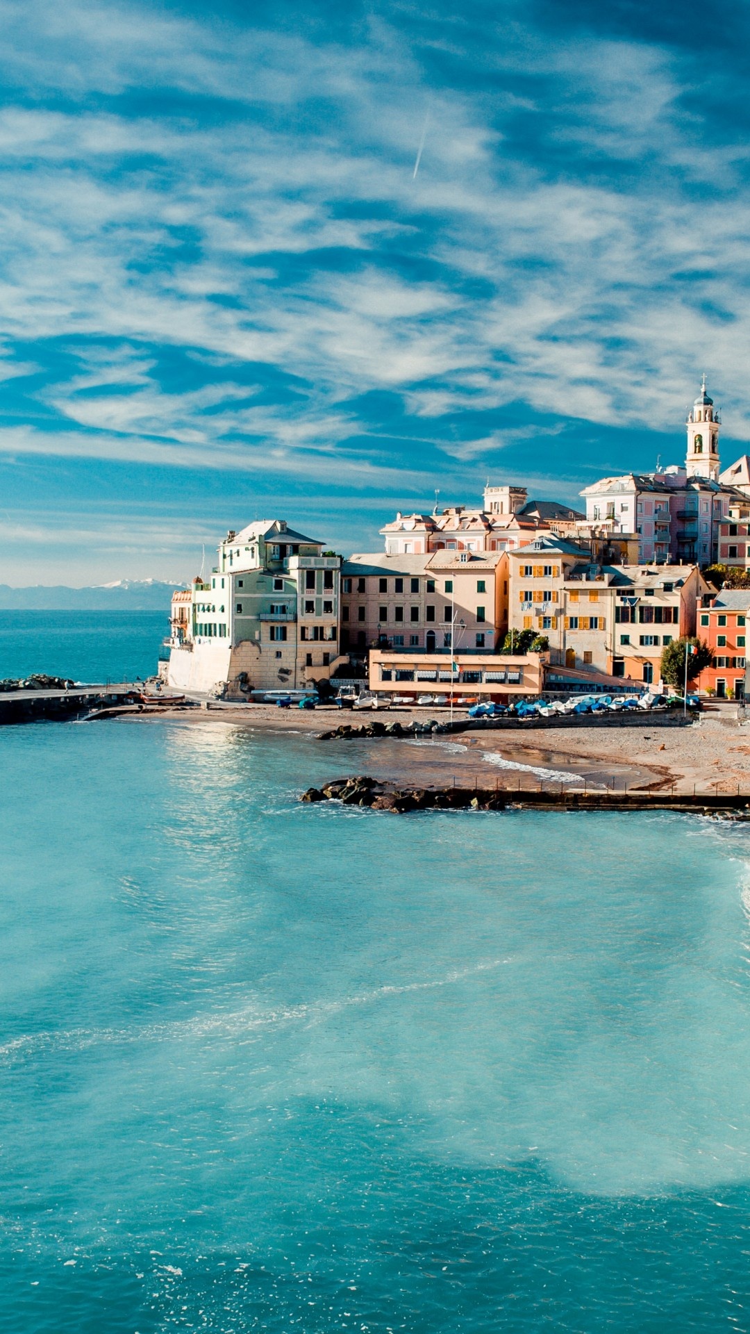 Coastal Italy, Tyrrhenian Sea, Sky and clouds, Travel inspiration, 1080x1920 Full HD Phone
