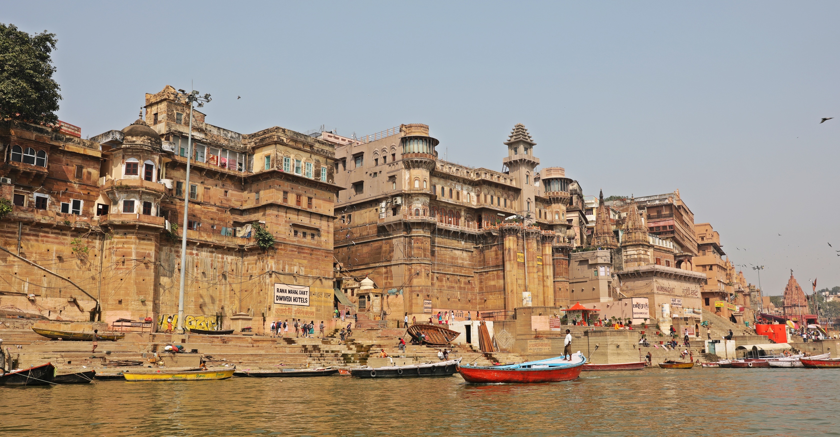 The Ganges, Travels, Lights of Ganga Aarti, Monkeys Tale, 3360x1750 HD Desktop