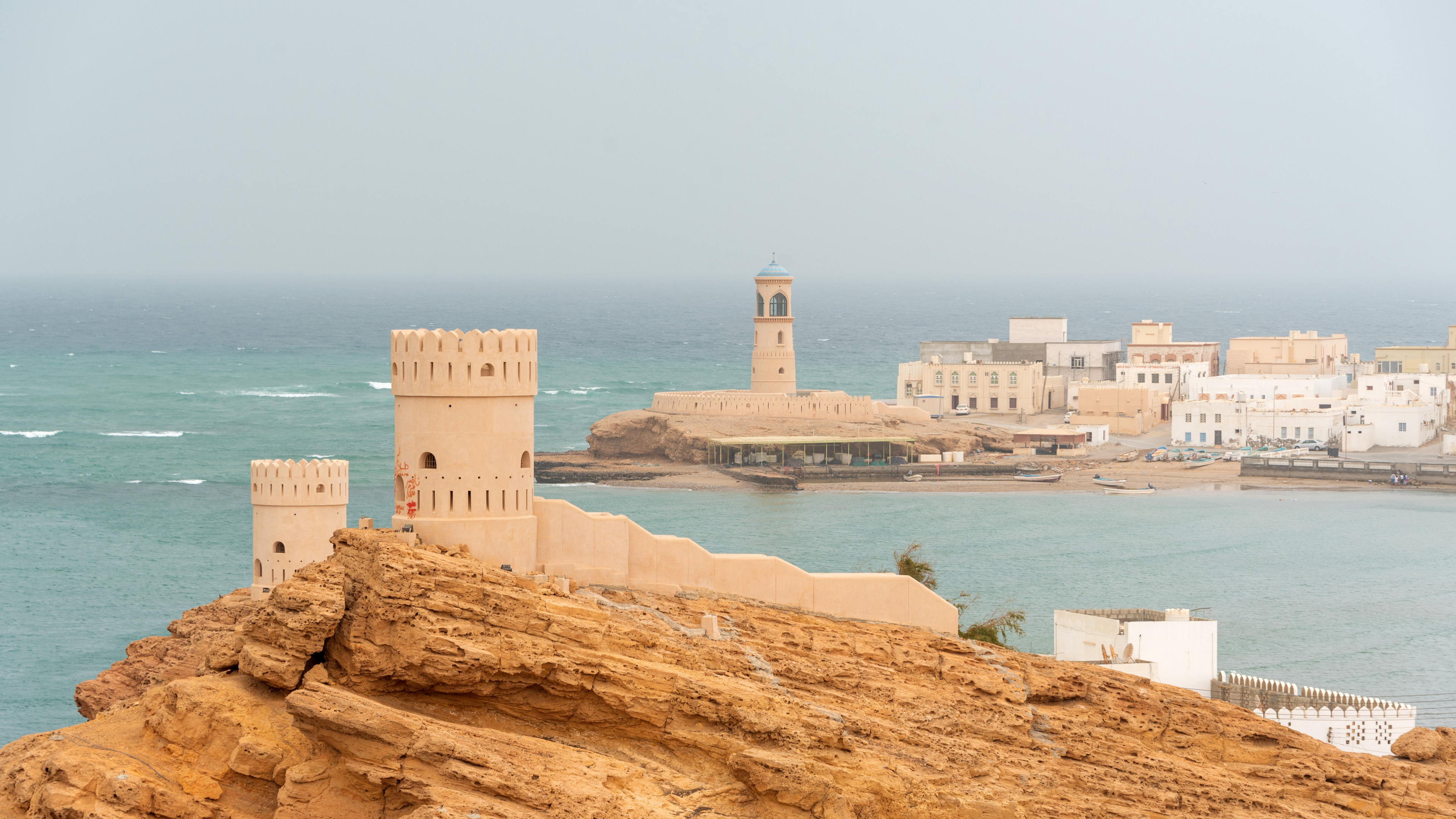 Oman: The coast is formed by the Arabian Sea on the southeast. 3840x2160 4K Wallpaper.