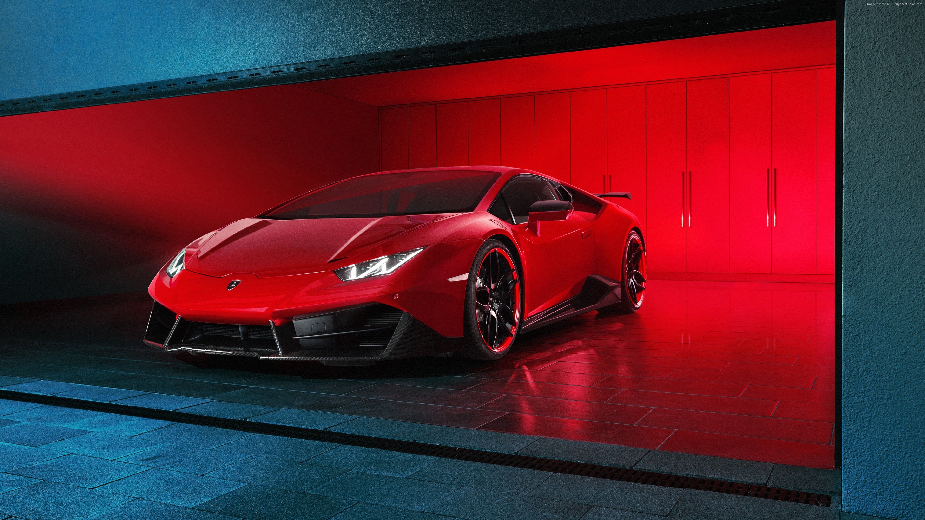 Lamborghini Huracan, Novitec Torado edition, Striking red color, Luxury sports car, 3840x2160 4K Desktop
