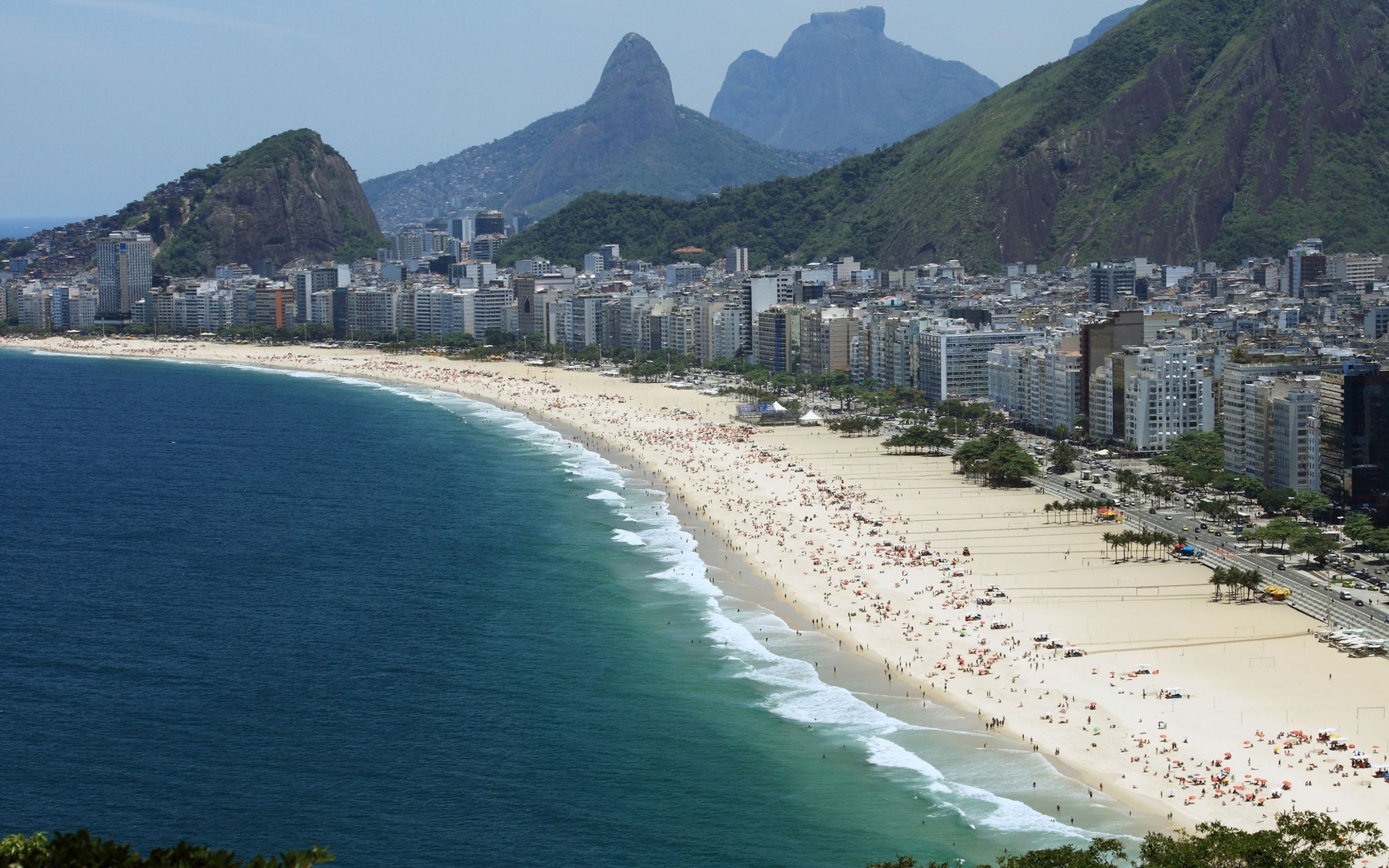 Copacabana Beachscape, Top wallpapers, Beach bliss, Coastal retreat, 2560x1600 HD Desktop