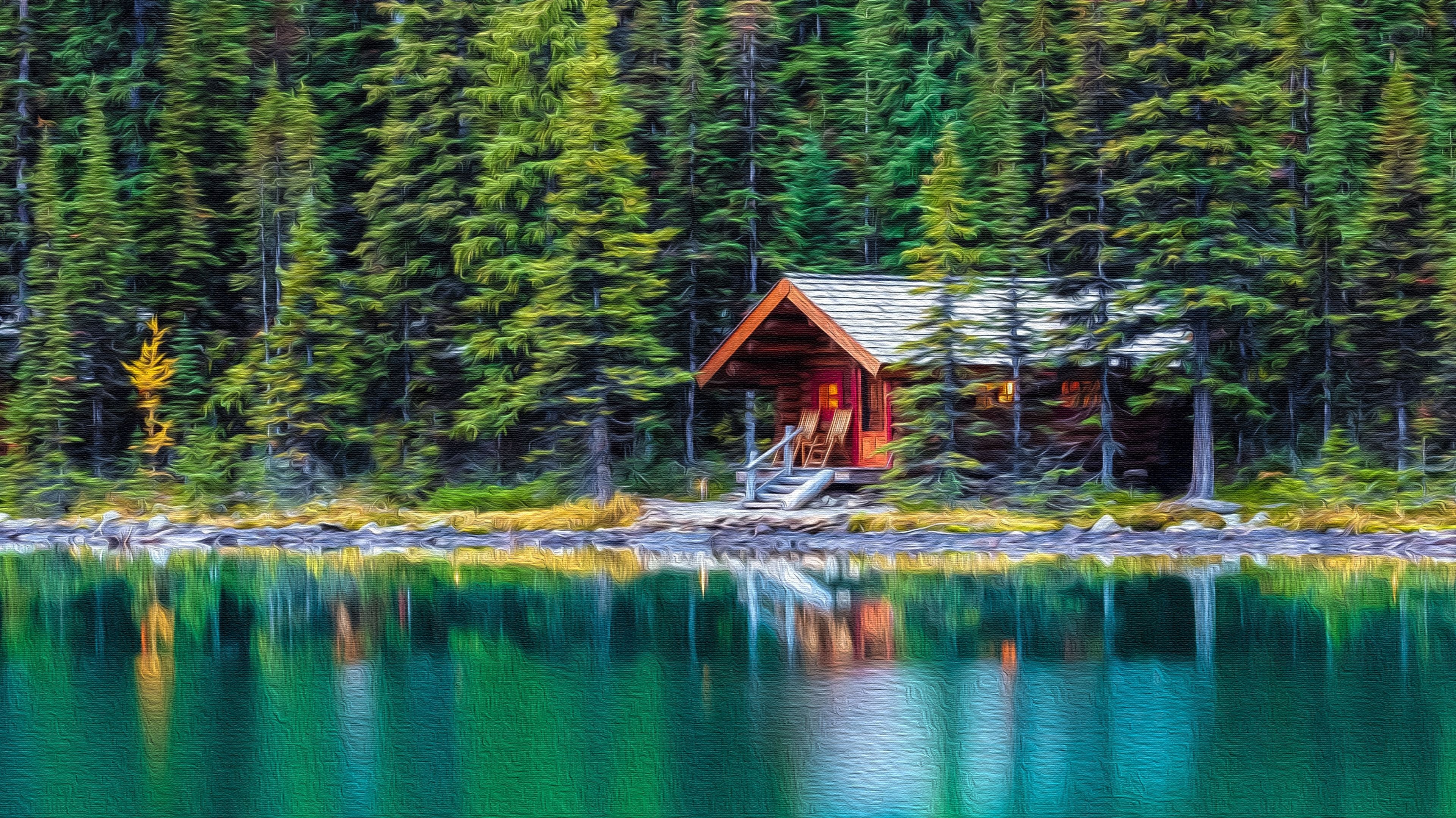 Manitoba Lake, Lakeside serenity, Peaceful ambiance, Nature's embrace, 3840x2160 4K Desktop