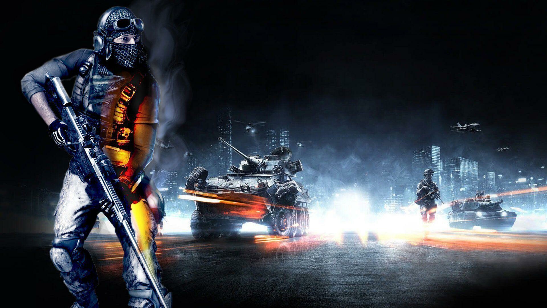 Battlefield 3: A 2011 first-person shooter, Consists of single and multiplayer modes. 1920x1080 Full HD Background.