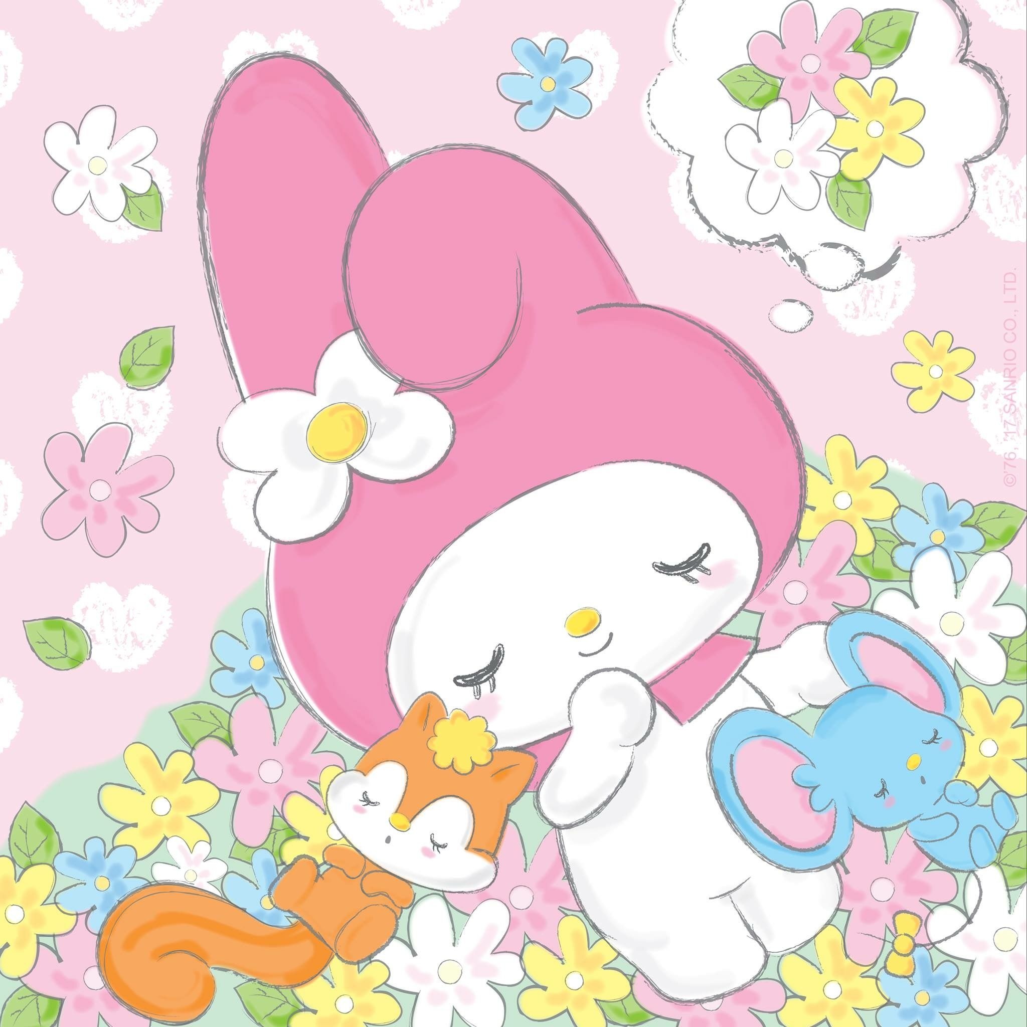 Hello Kitty Spring, My Melody, Spring wonders, Cute pictures, 2050x2050 HD Phone