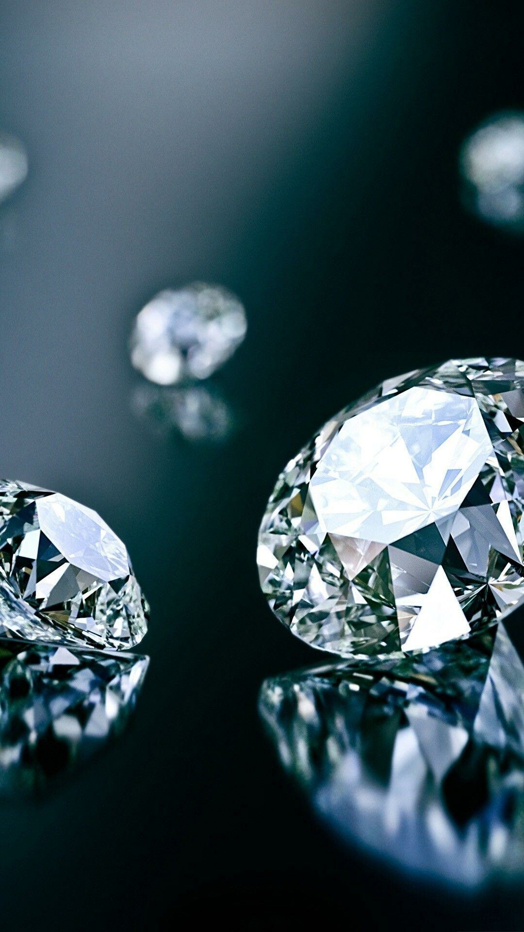 Jewels: Diamond, A solid form of pure carbon with its atoms arranged in a crystal. 1080x1920 Full HD Wallpaper.