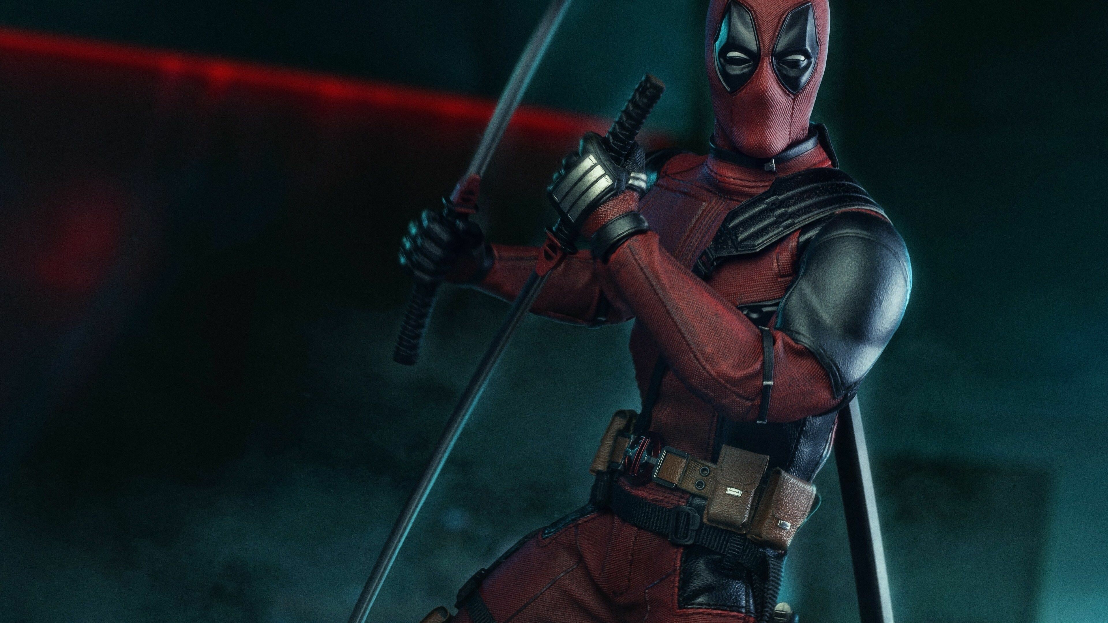 Deadpool: The character was created by Fabian Nicieza and Rob Liefeld. 3840x2160 4K Background.