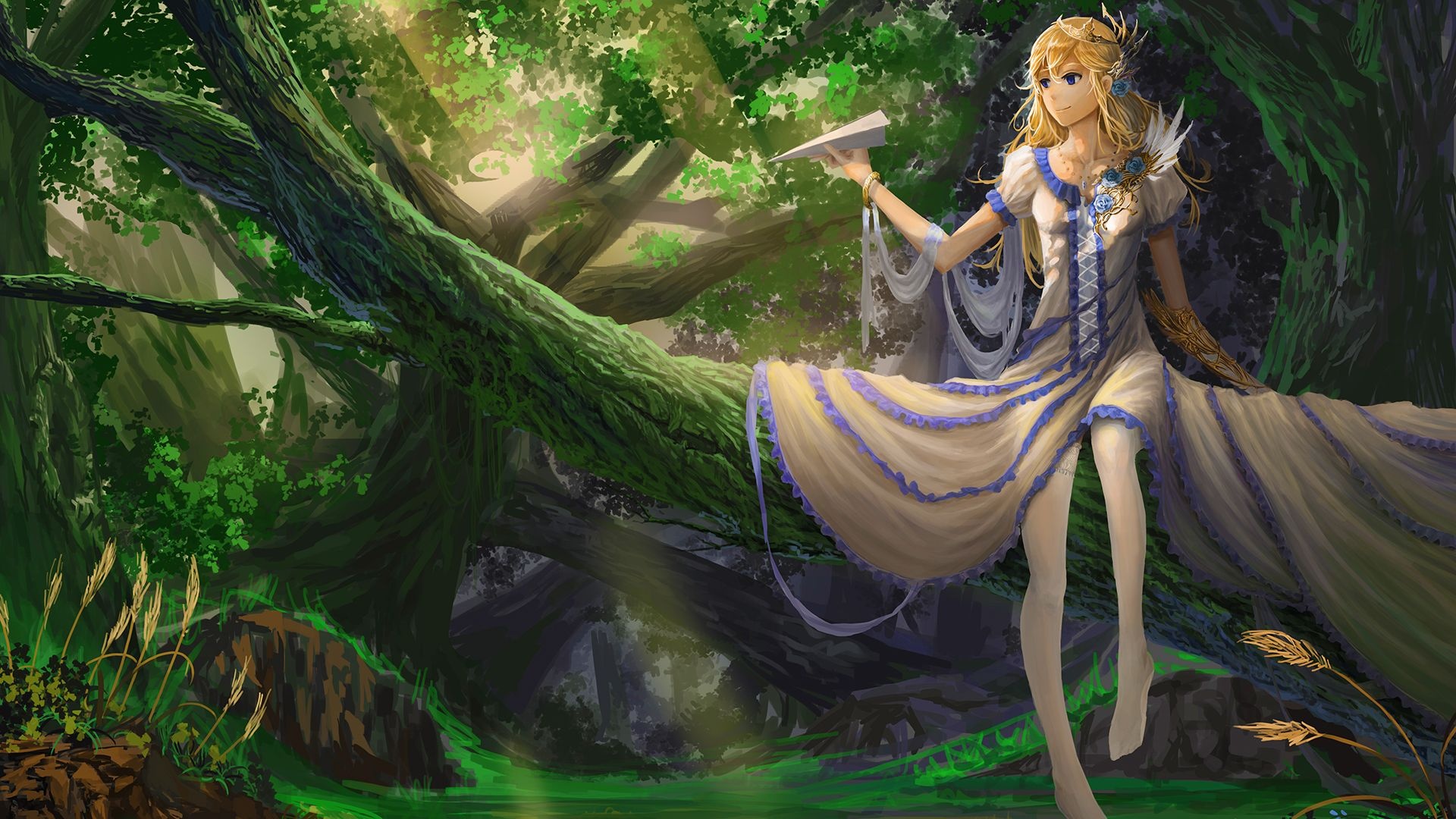 Anime Girl: Aesthetic, Artwork, Fantasy, Illustration. 1920x1080 Full HD Background.