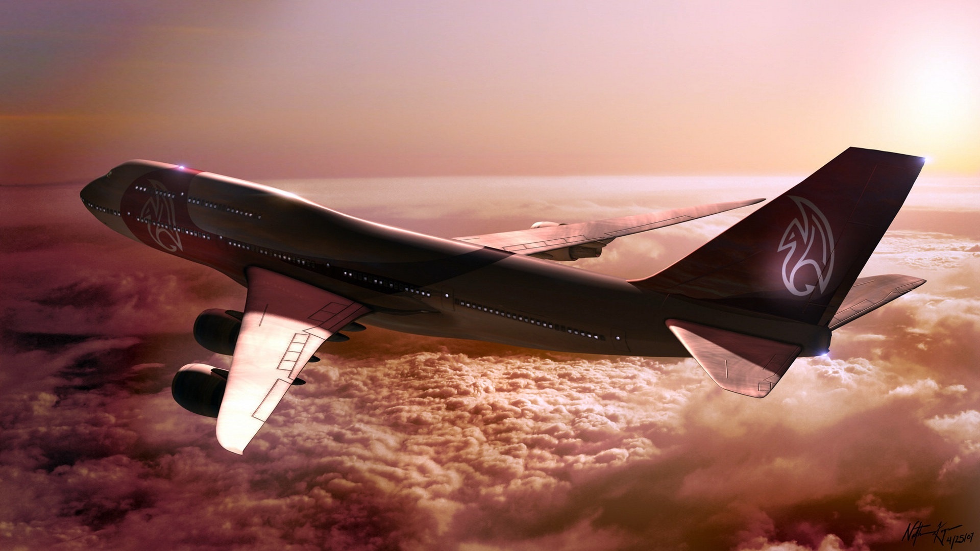 Boeing 747, Breathtaking views, Sky-high beauty, Aviation wonders, 1920x1080 Full HD Desktop