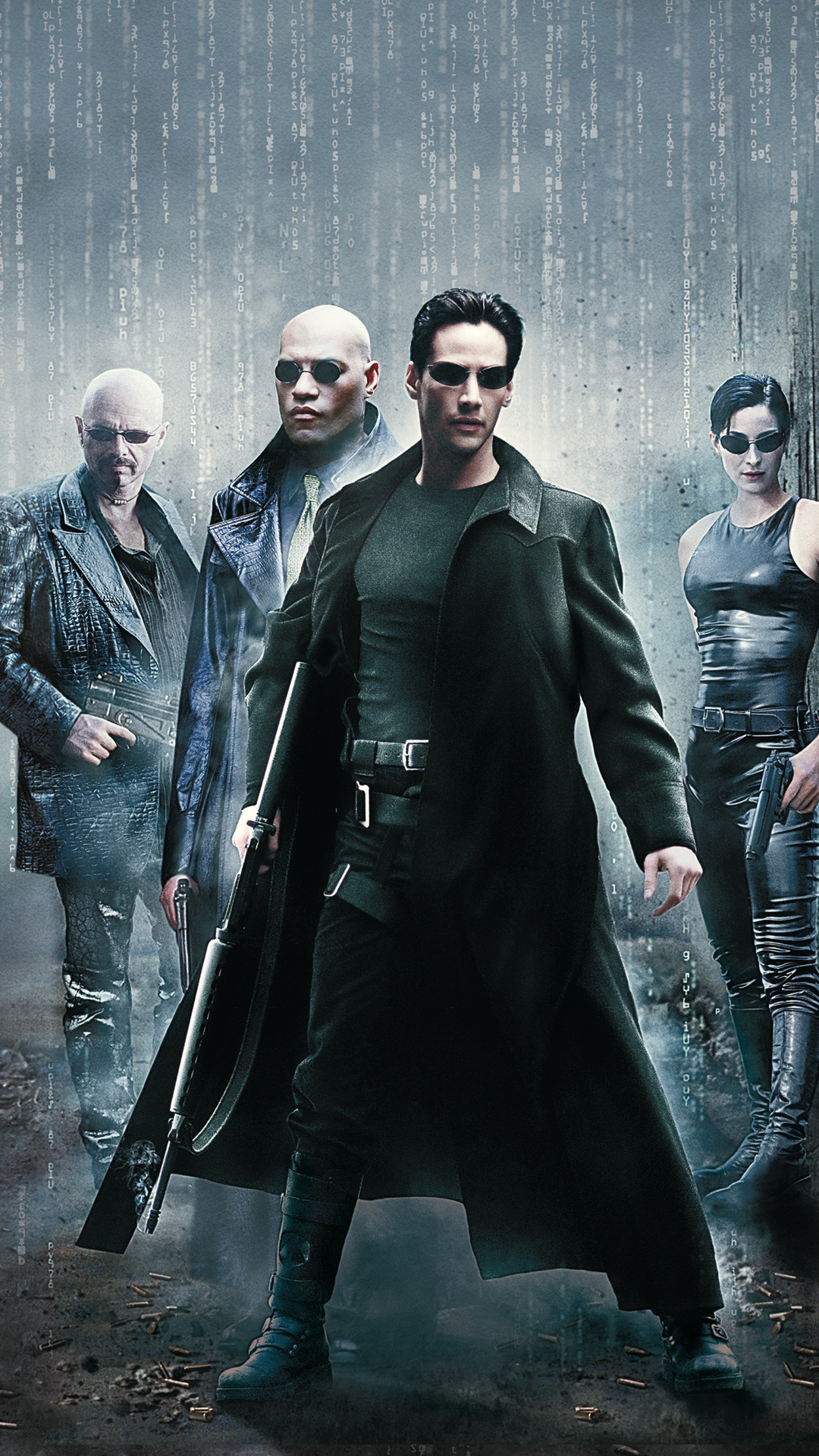 The Matrix: Trilogy, A dystopian future in which humanity is unknowingly trapped inside a simulated reality. 1080x1920 Full HD Background.
