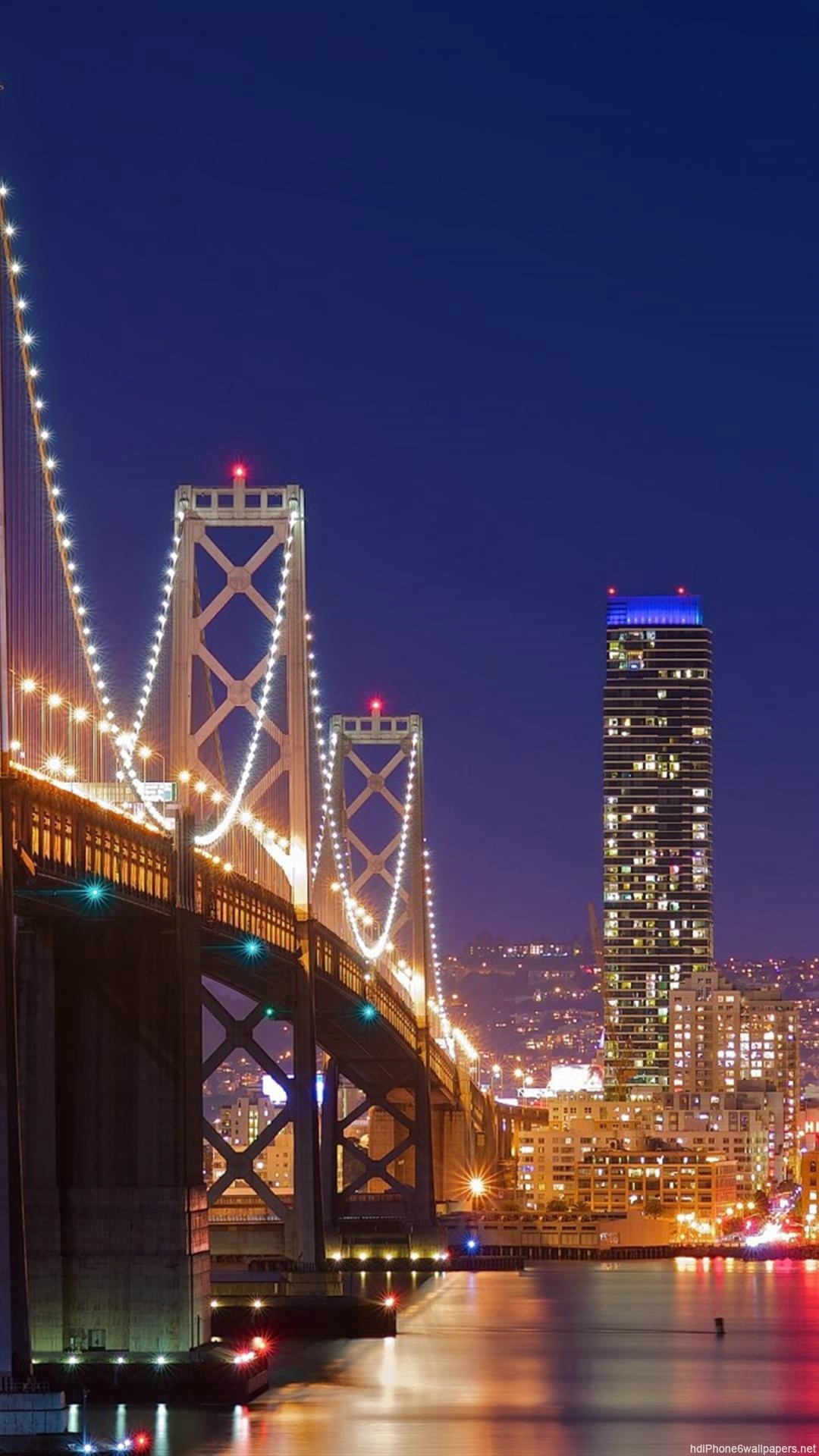 San Francisco: Street light, Tower block, SFC. 1080x1920 Full HD Background.