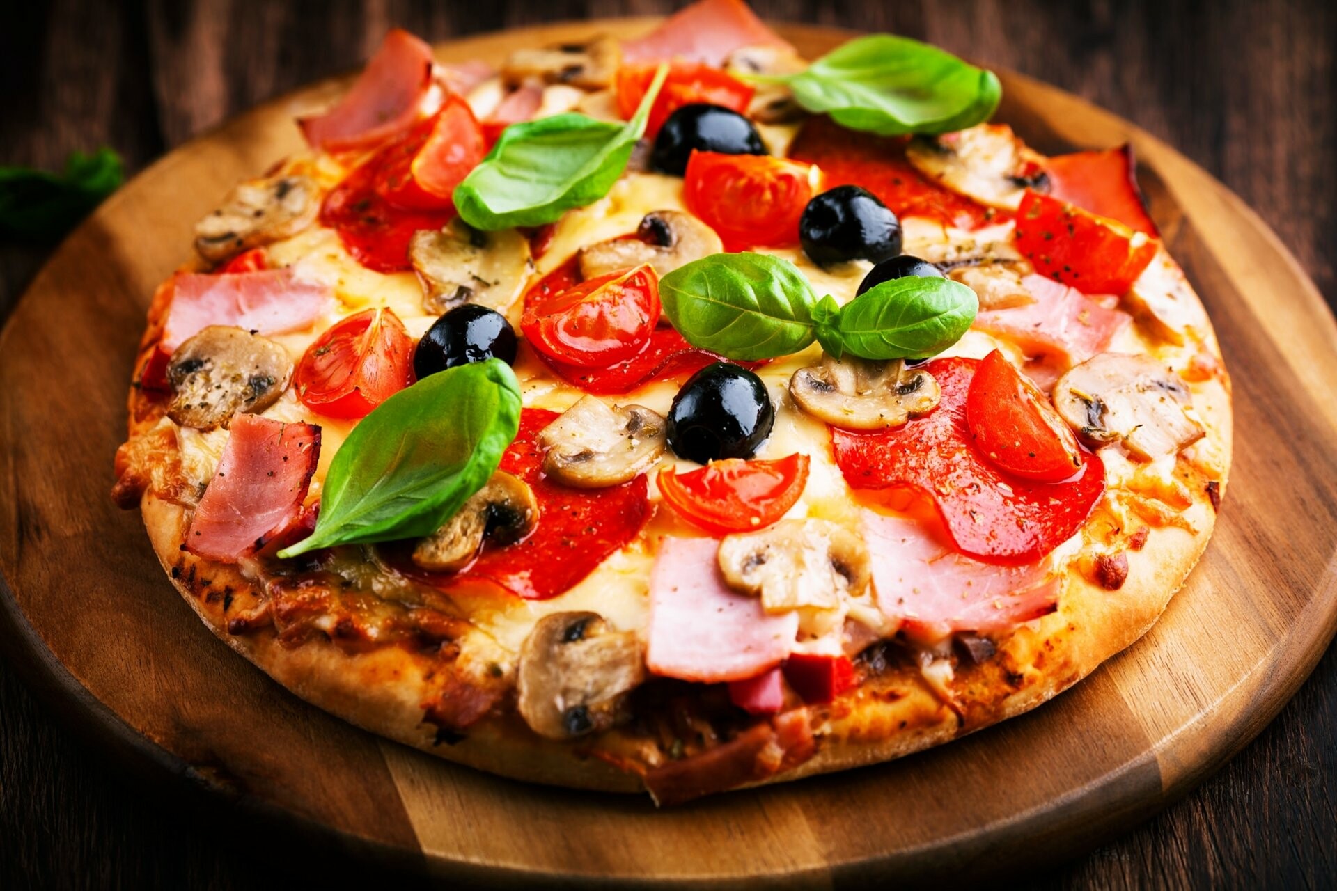 Pizza: Italy’s most popular culinary export, Basil, Meat. 1920x1280 HD Background.