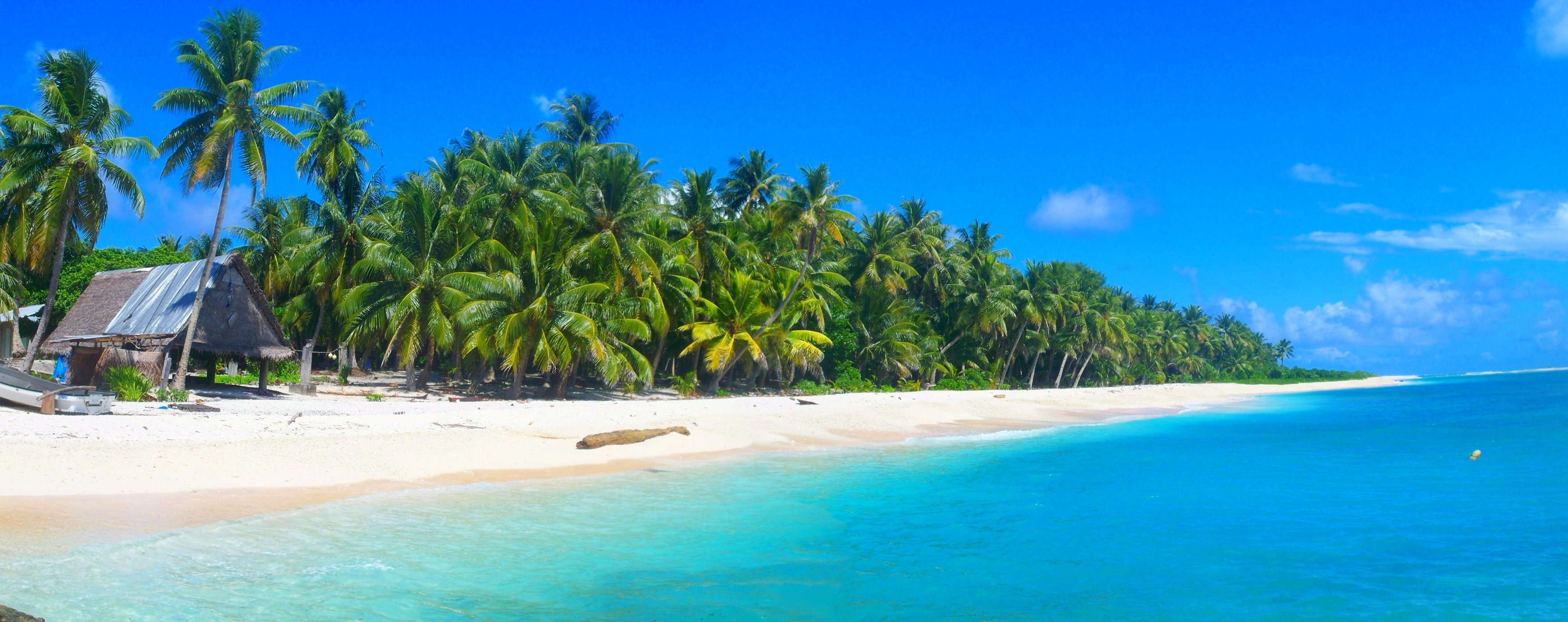 Micronesia, Turquoise sea, Tropical paradise, Boat activities, 3500x1390 Dual Screen Desktop