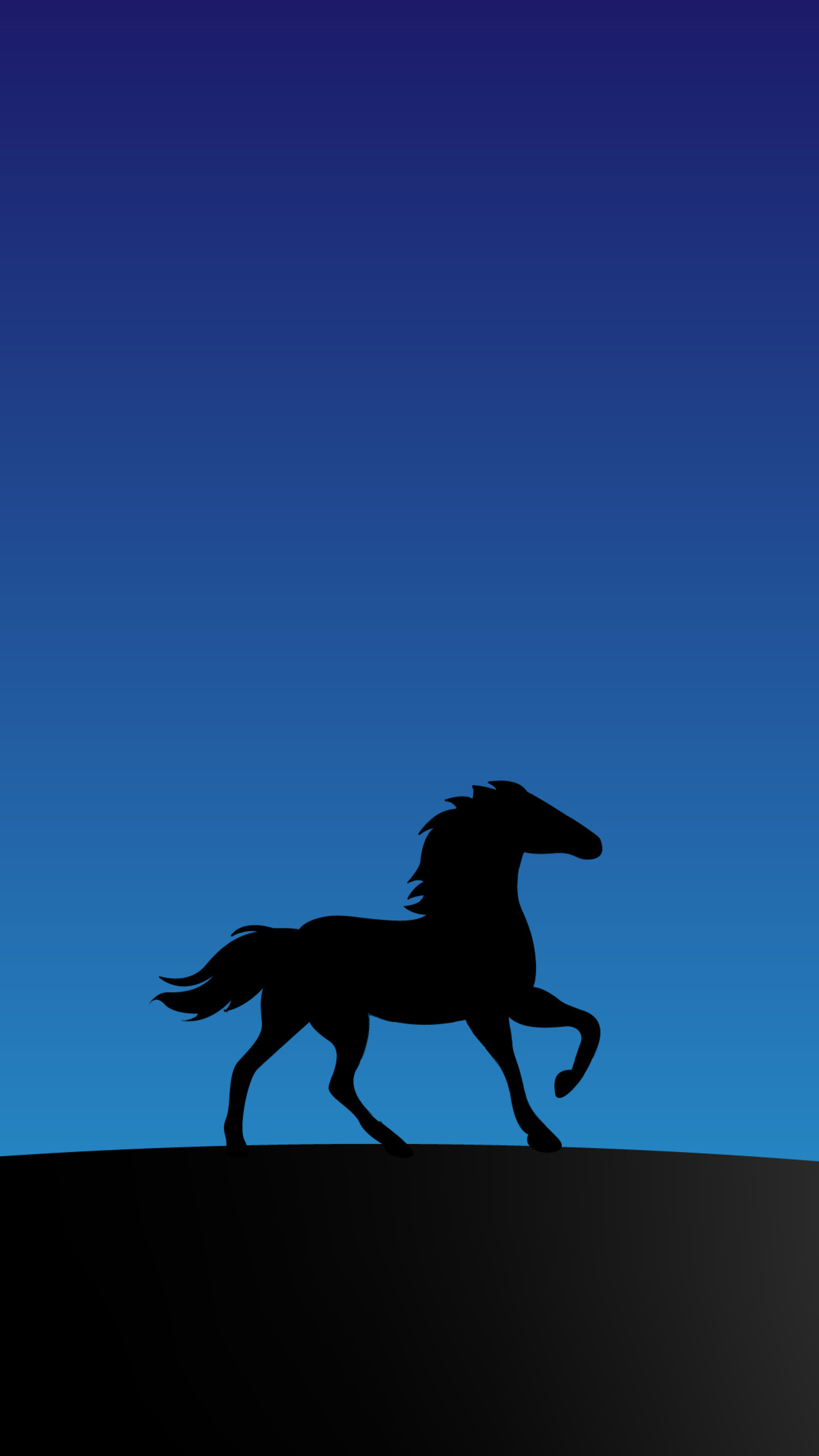 Horse: Mustang, Silhouette, Minimalism. 2160x3840 4K Background.