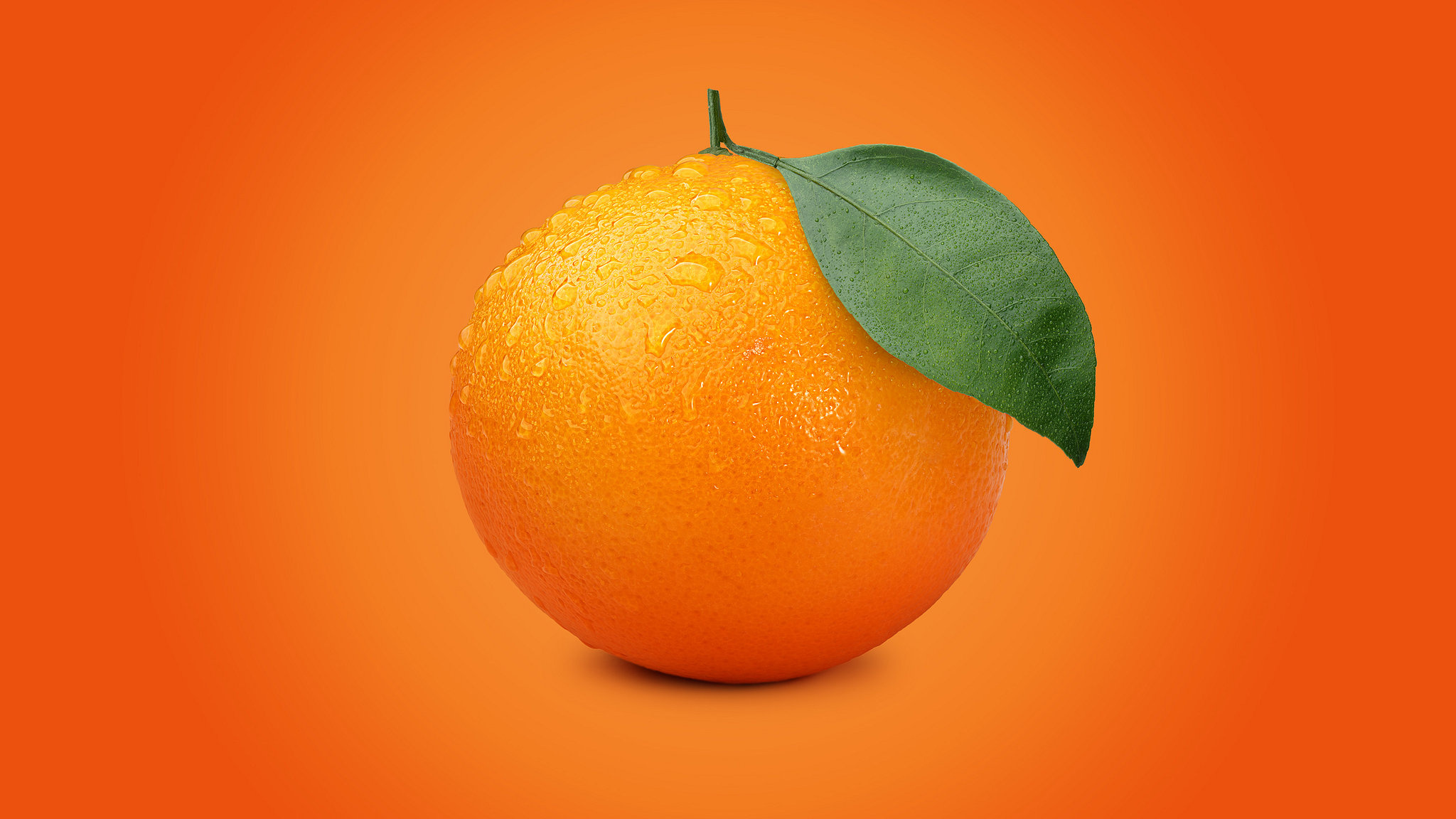 Orange: A type of low-calorie, highly nutritious citrus fruit. 2050x1160 HD Background.